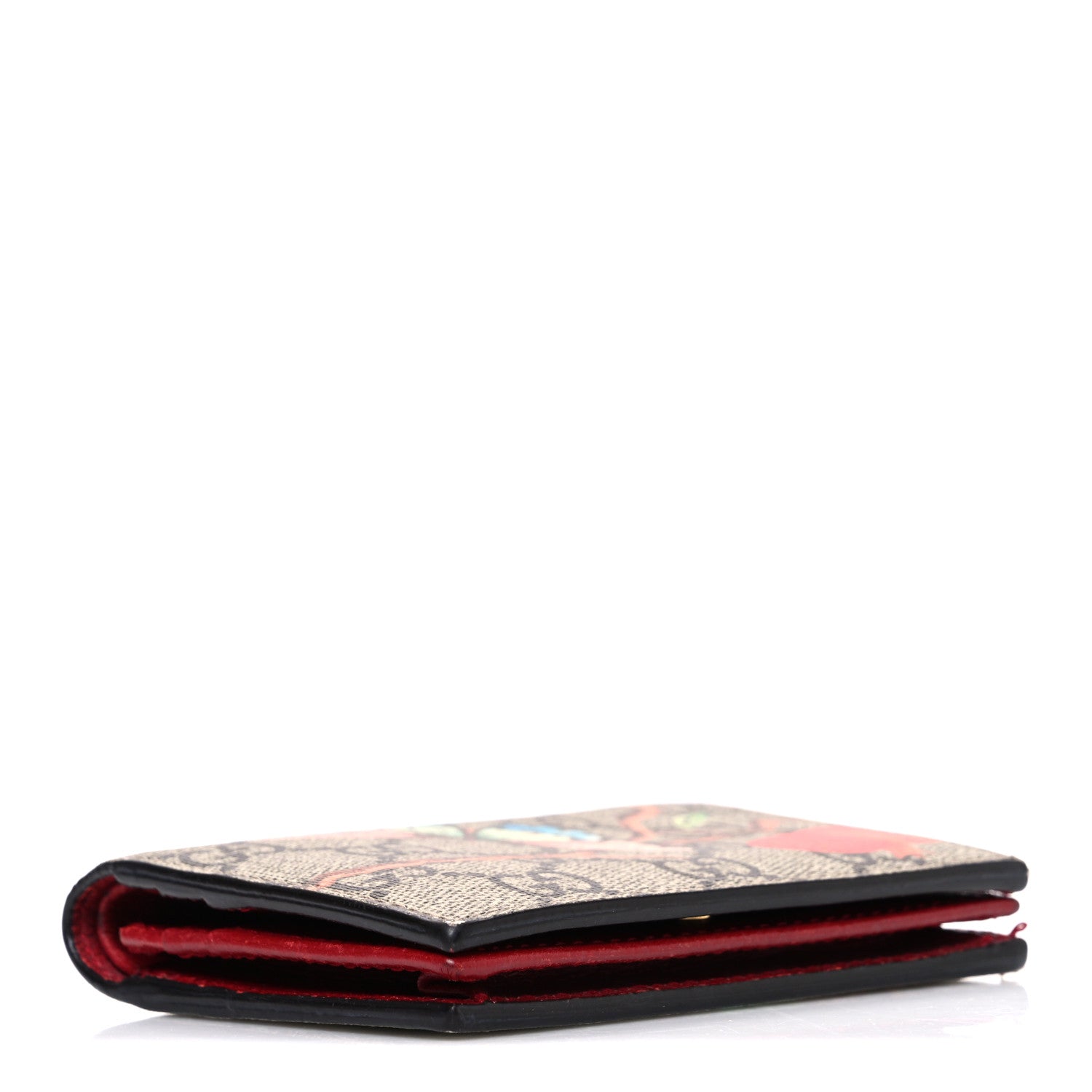GG Supreme Monogram Tian Card Case Beige Multicolor Red