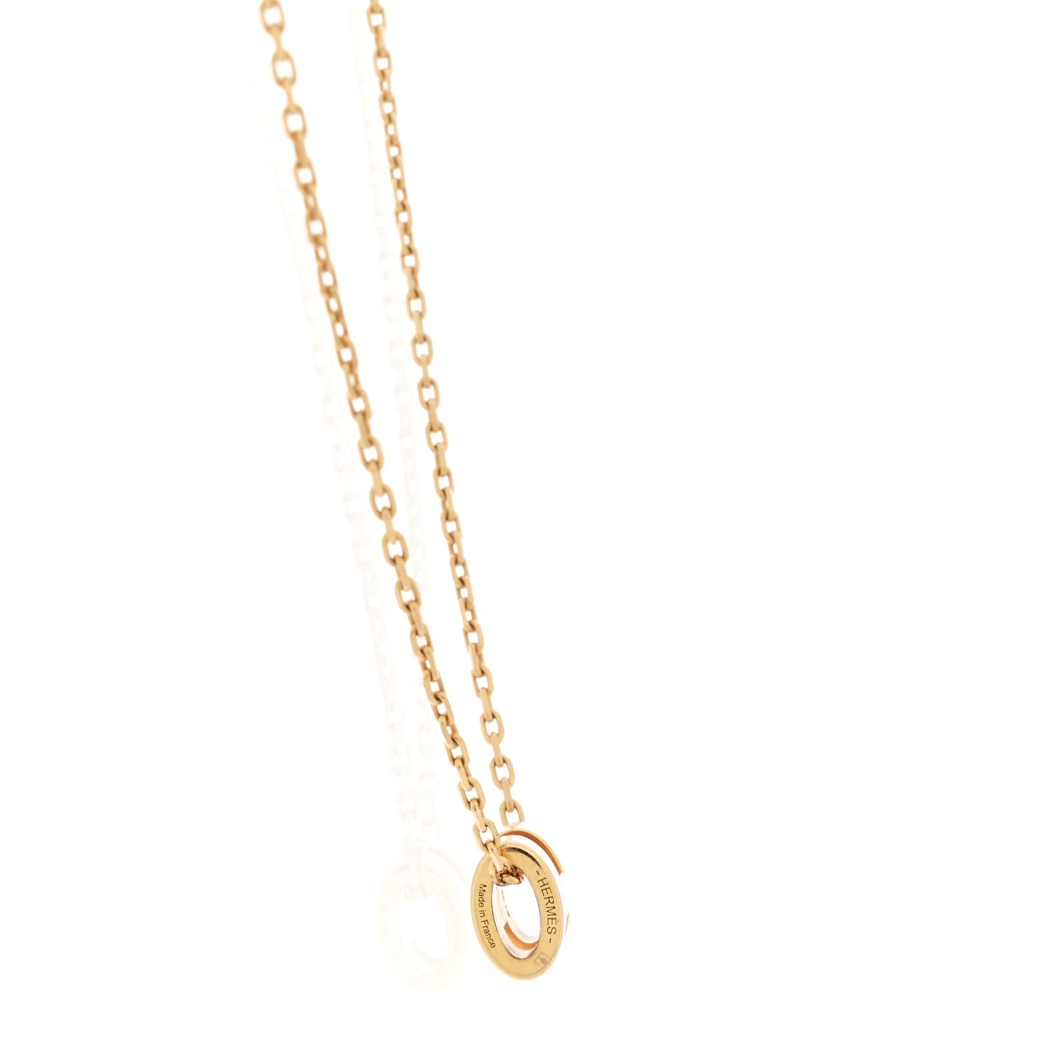 Lacquered Gold Pop H Pendant Necklace White