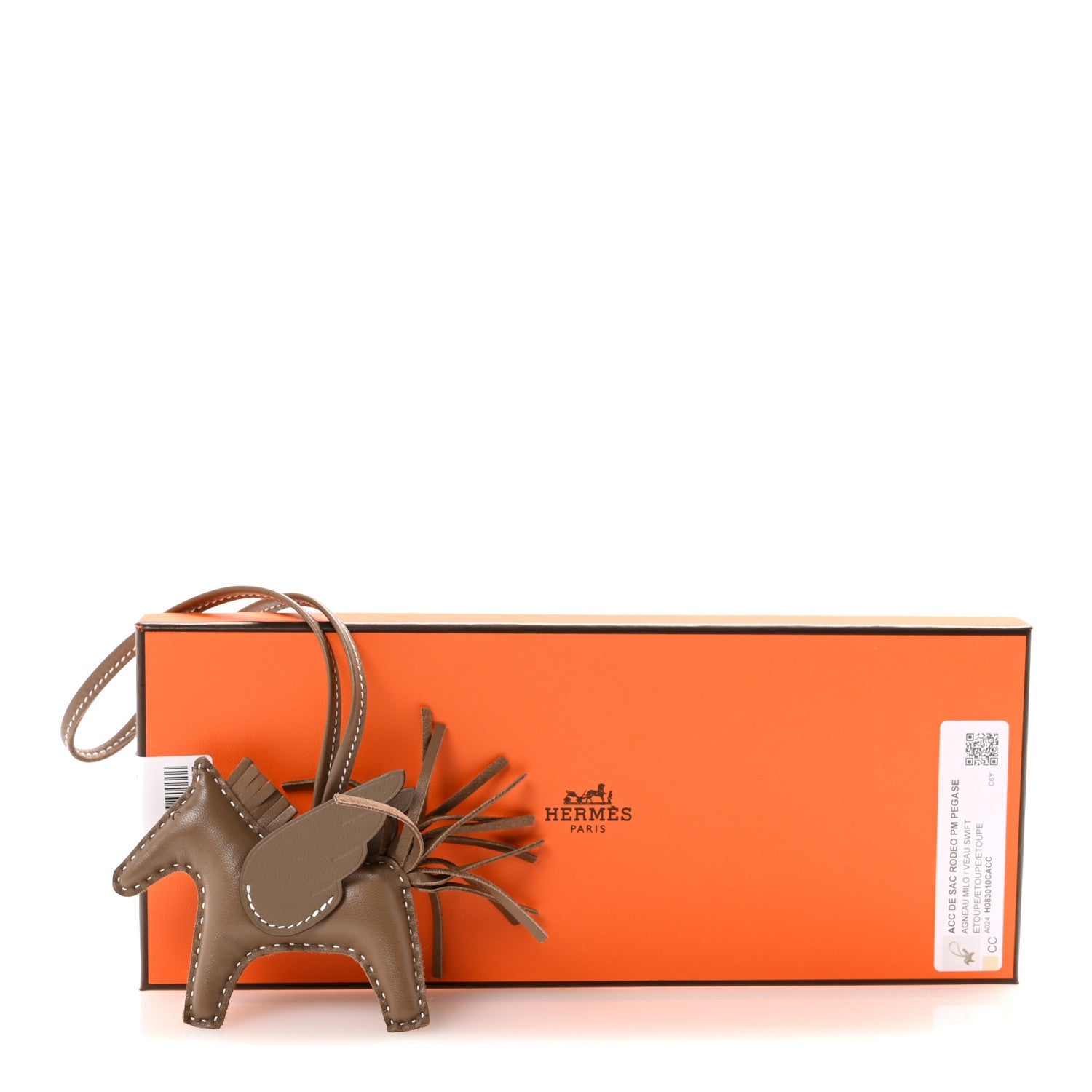 Milo Lambskin Grigri Rodeo Pegase Horse Bag Charm PM Etoupe