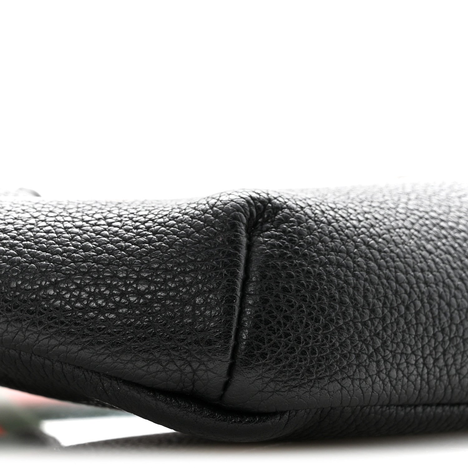 Grained Calfskin Logo Belt Bag Black