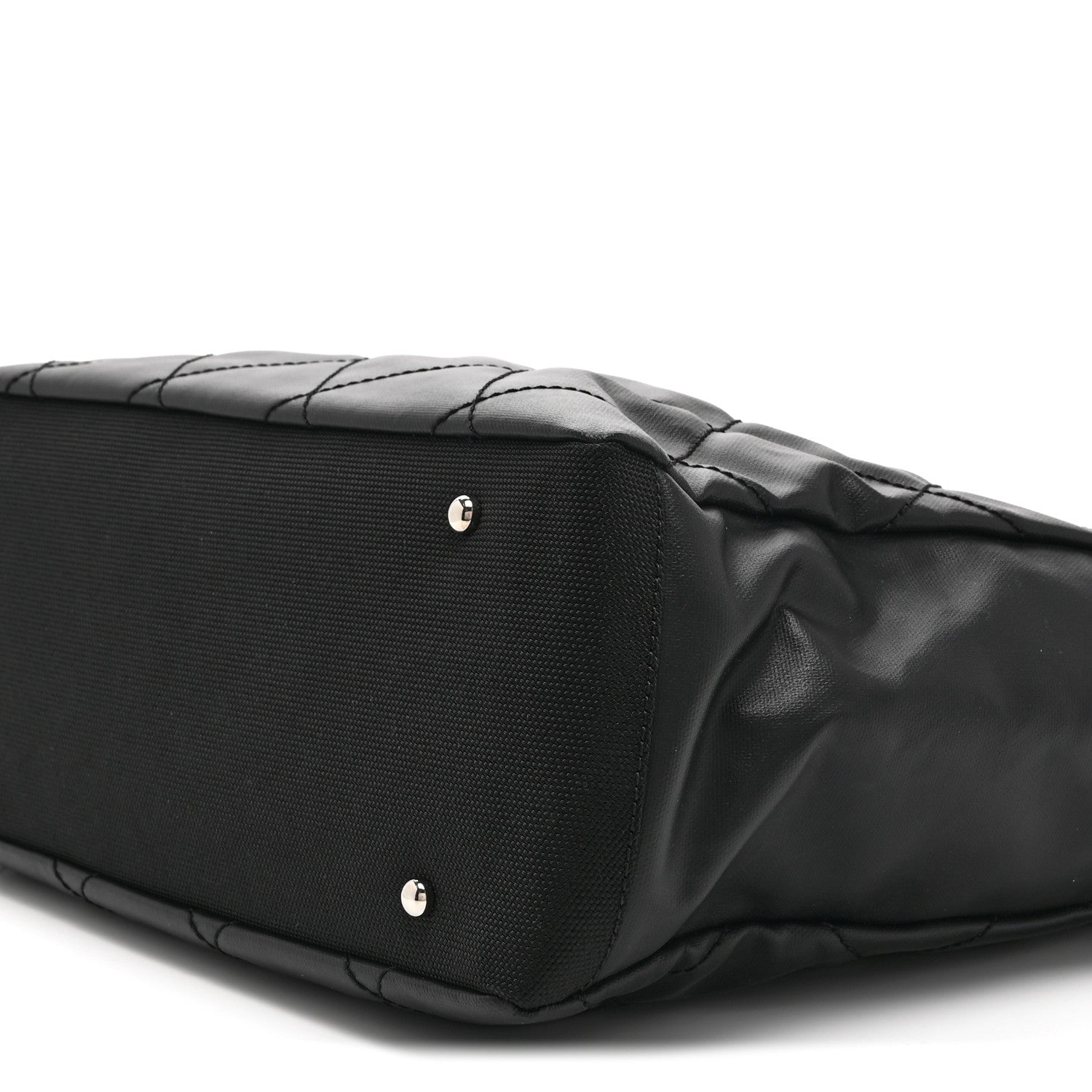 Coated Canvas Quilted Large Paris Biarritz Tote Black