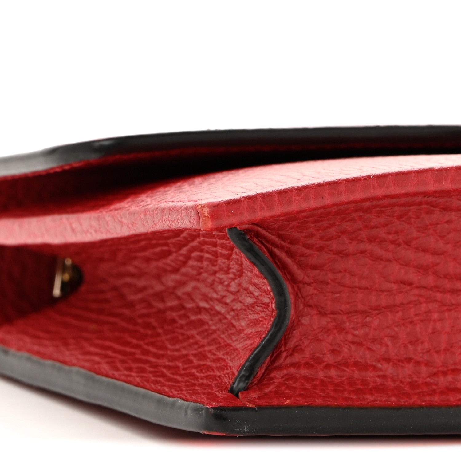 Dollar Calfskin Interlocking G Chain Wallet Red