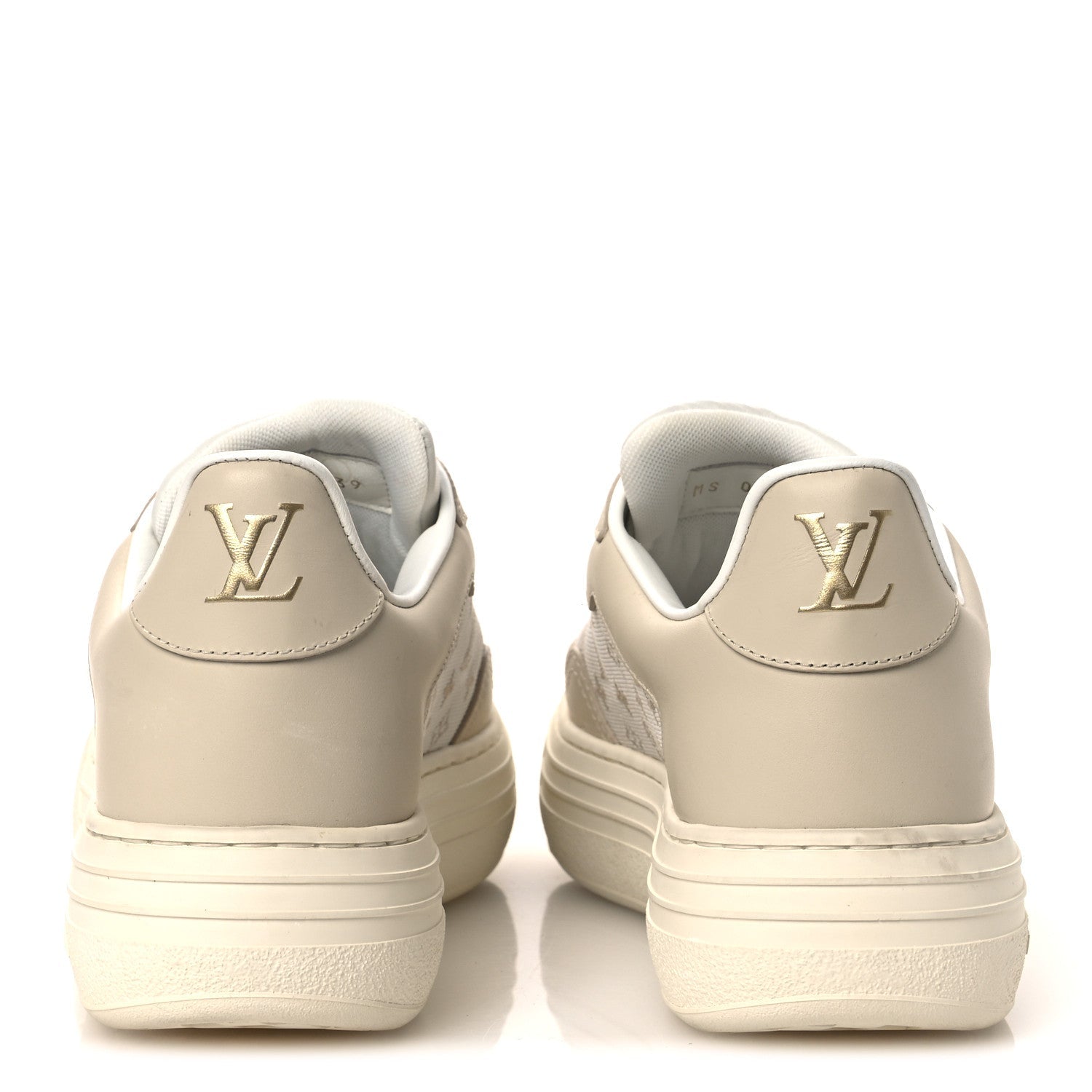 Canvas Calfskin Monogram LV Groovy Platform Sneakers 39 Beige