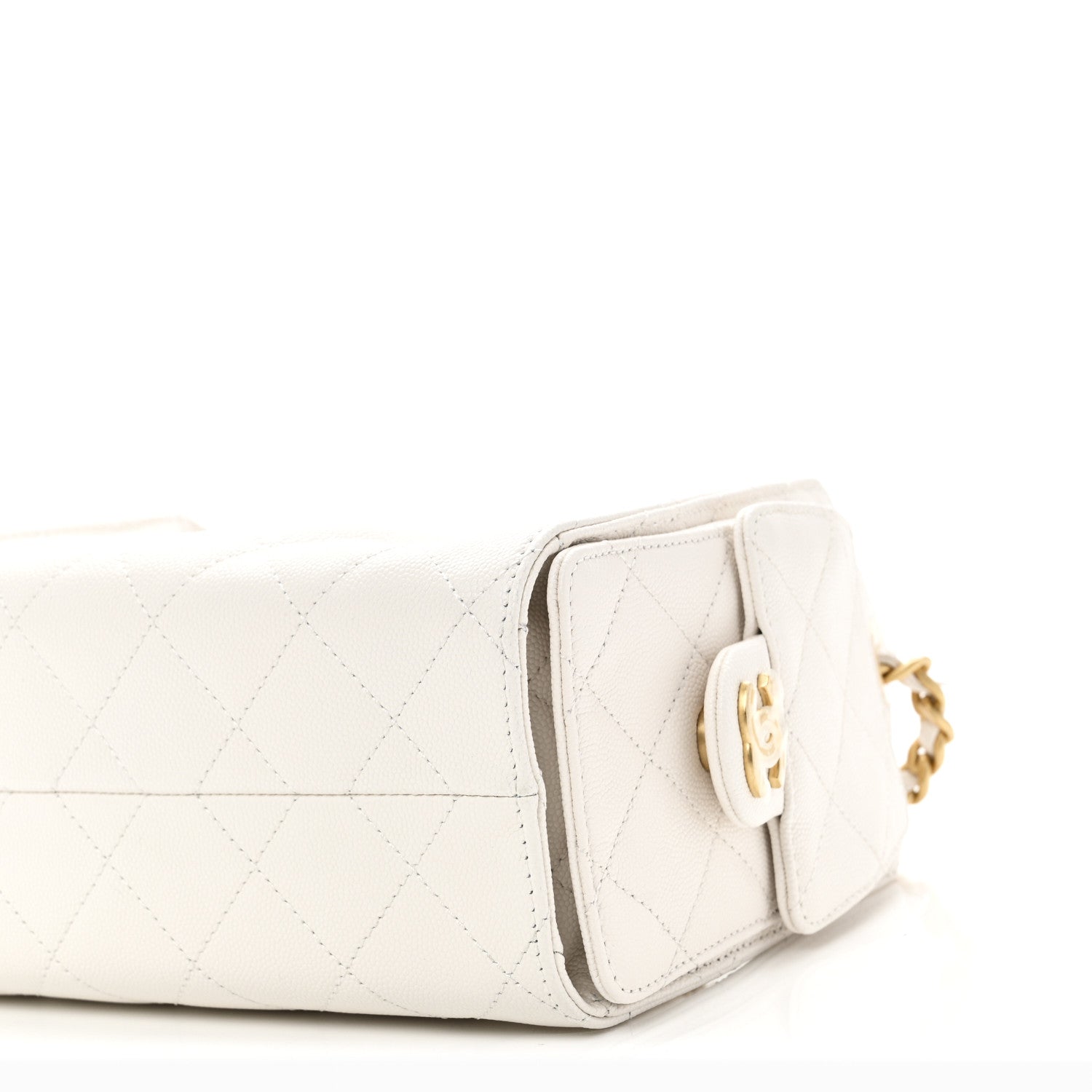 Caviar Quilted Mini Chanel 25 Handbag White