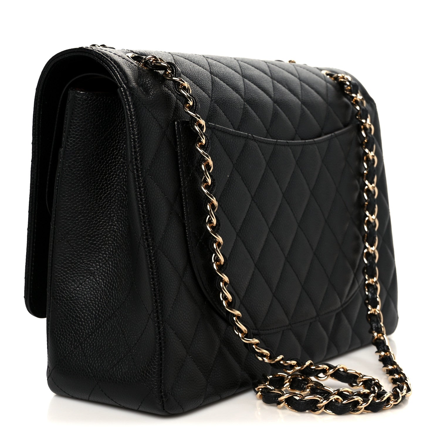 Caviar Quilted Maxi Double Flap Black