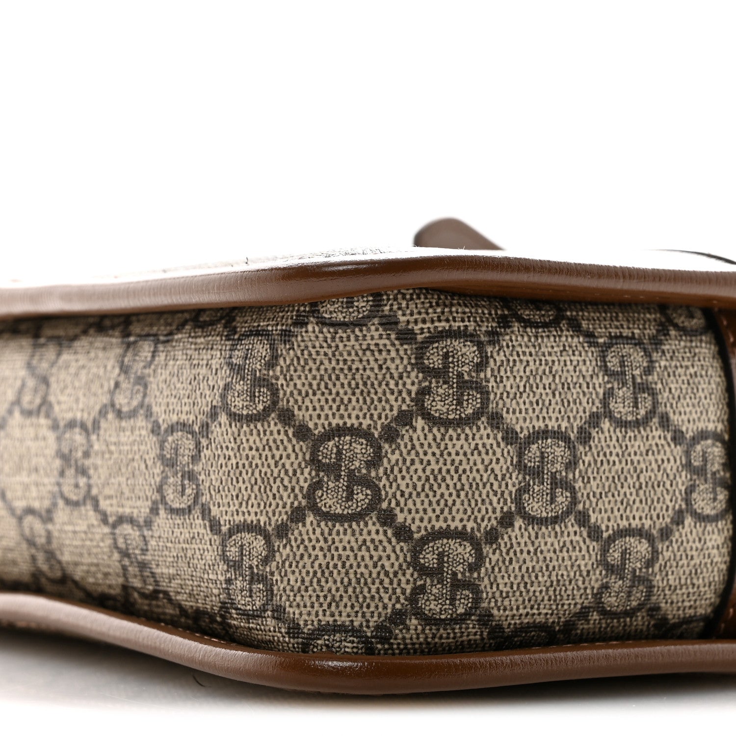GG Supreme Monogram Azalea Calfskin Mini Retro Interlocking G Shoulder Bag Beige Ebony Brown Sugar