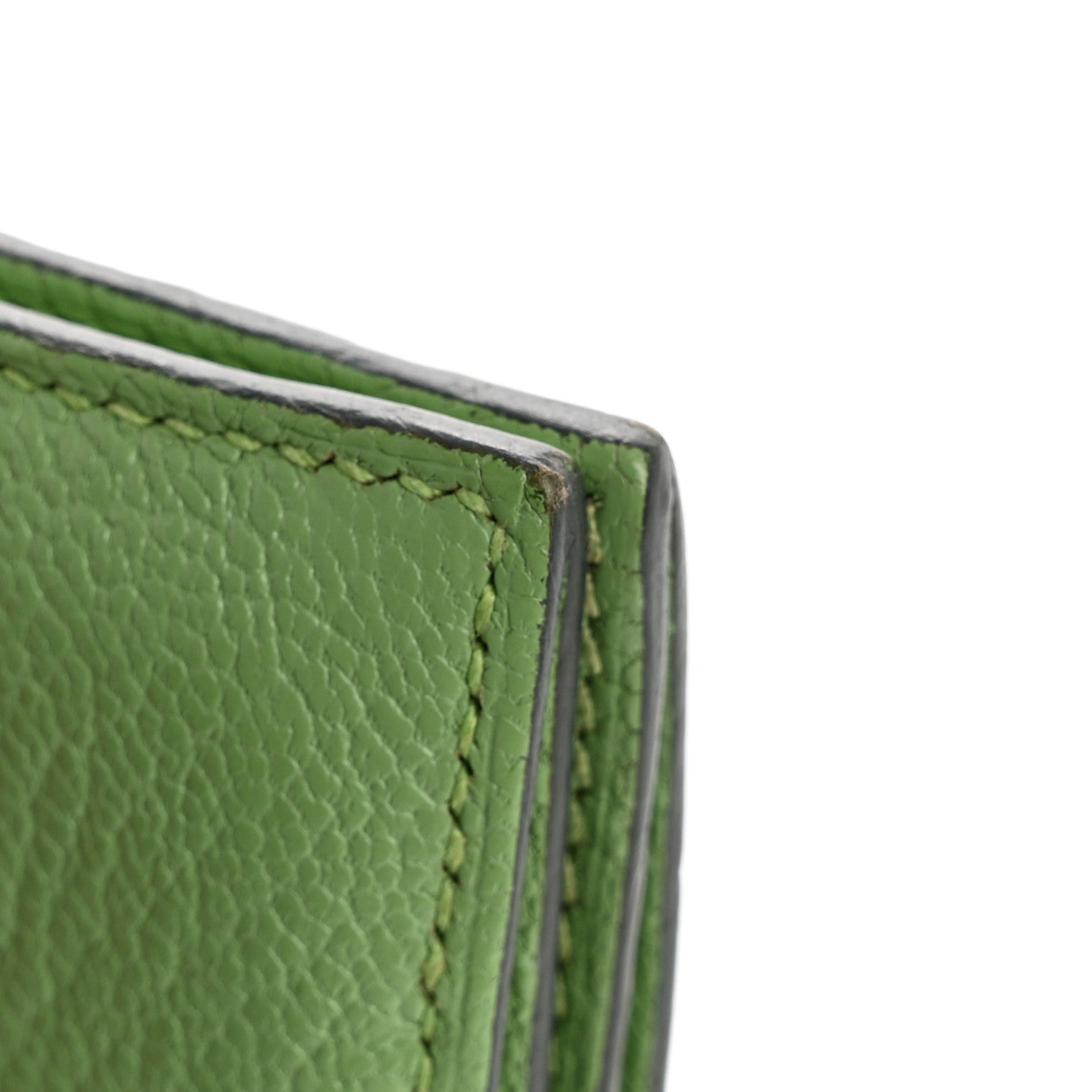 Chevre Mysore Bearn Card Holder Wallet Vert Criquet