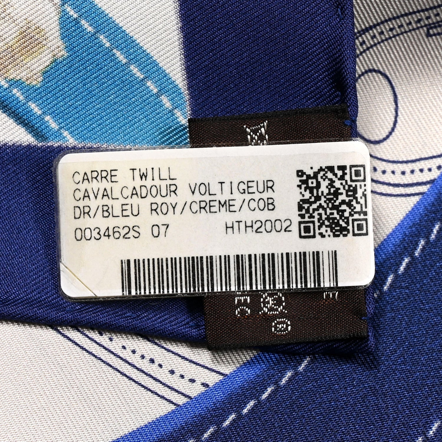 Silk Cavalcadour Voltigeur Scarf 90 Bleu Roy Creme Cobalt