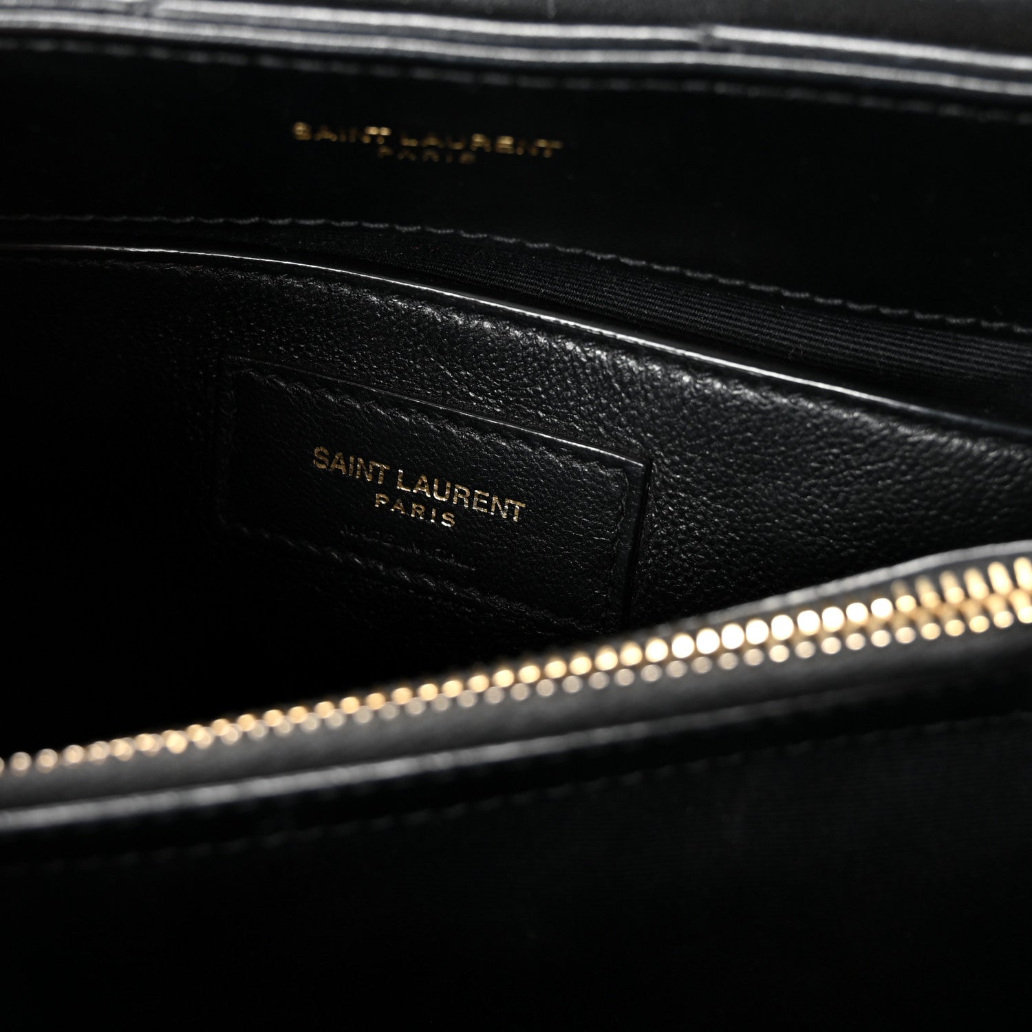 Calfskin Y Quilted Monogram Small Loulou Chain Satchel Black