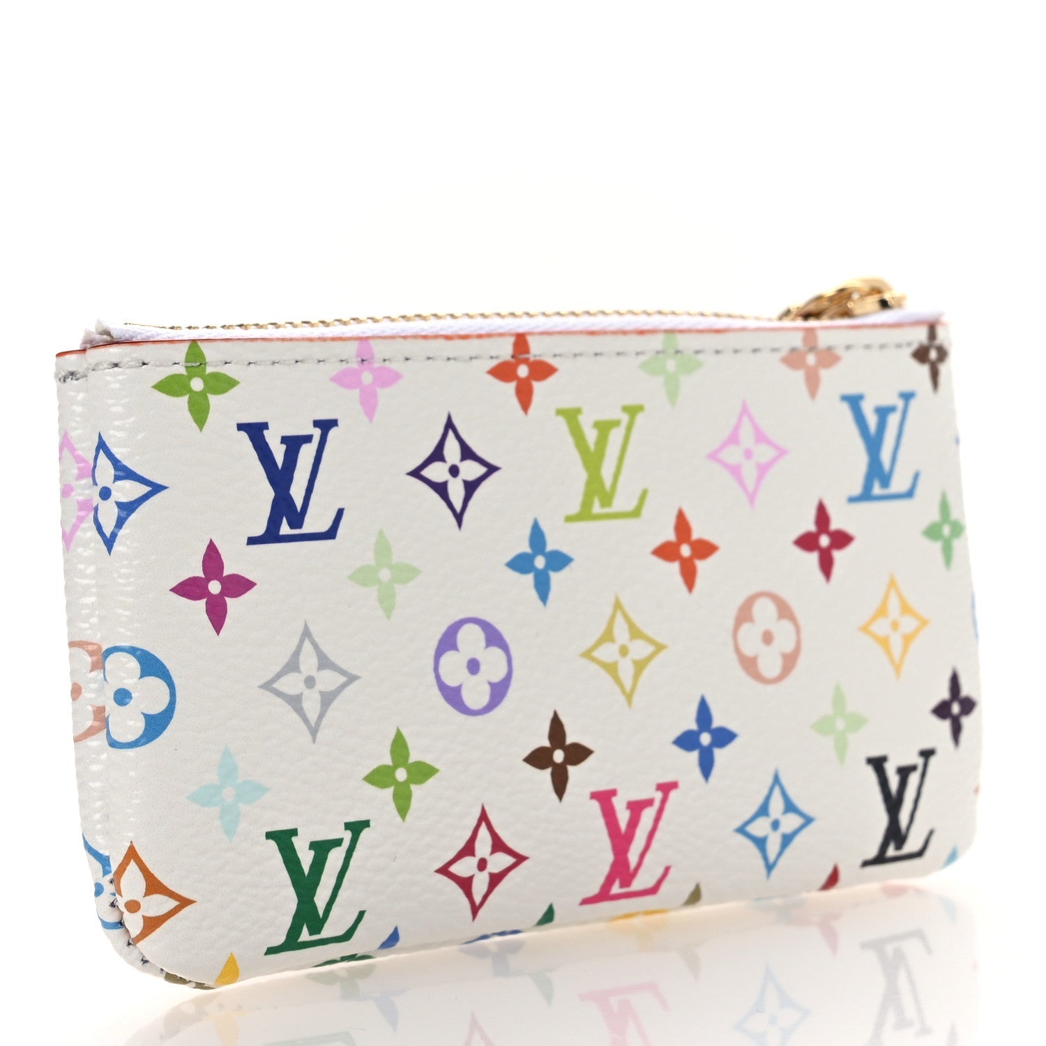 LV X TM Monogram Multicolor Key Pouch White