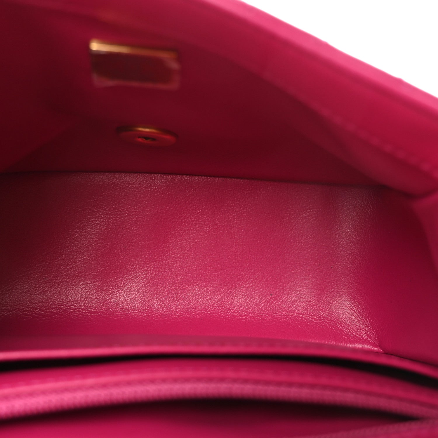 Lambskin Quilted Mini Pearl Crush Flap Fuchsia