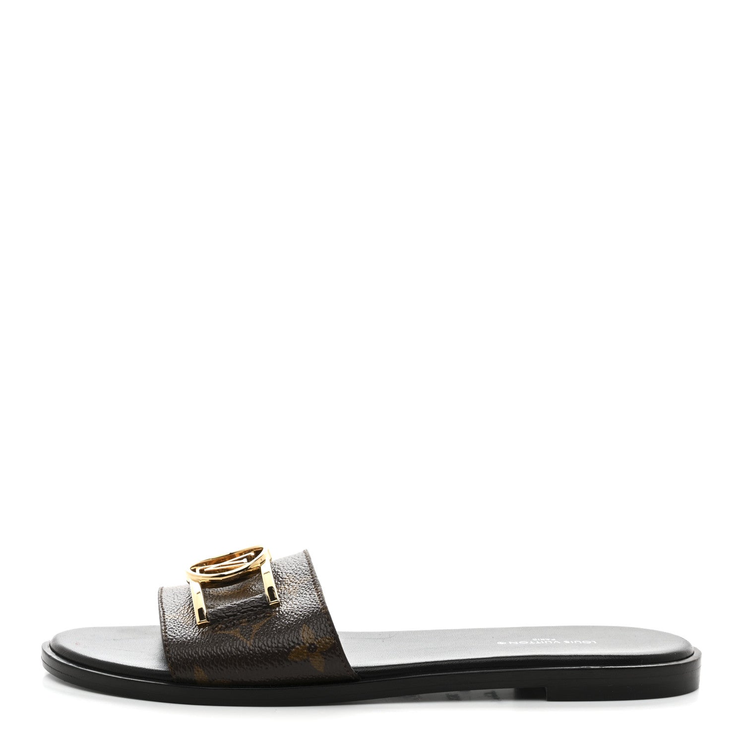 Patent Monogram Lock It Flat Mules 36.5