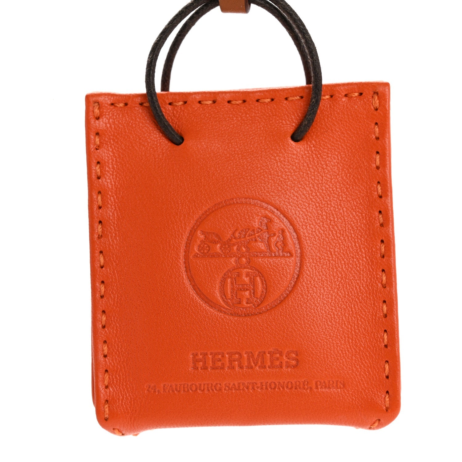 Milo Lambskin Swift Shopping Bag Charm Feu Gold