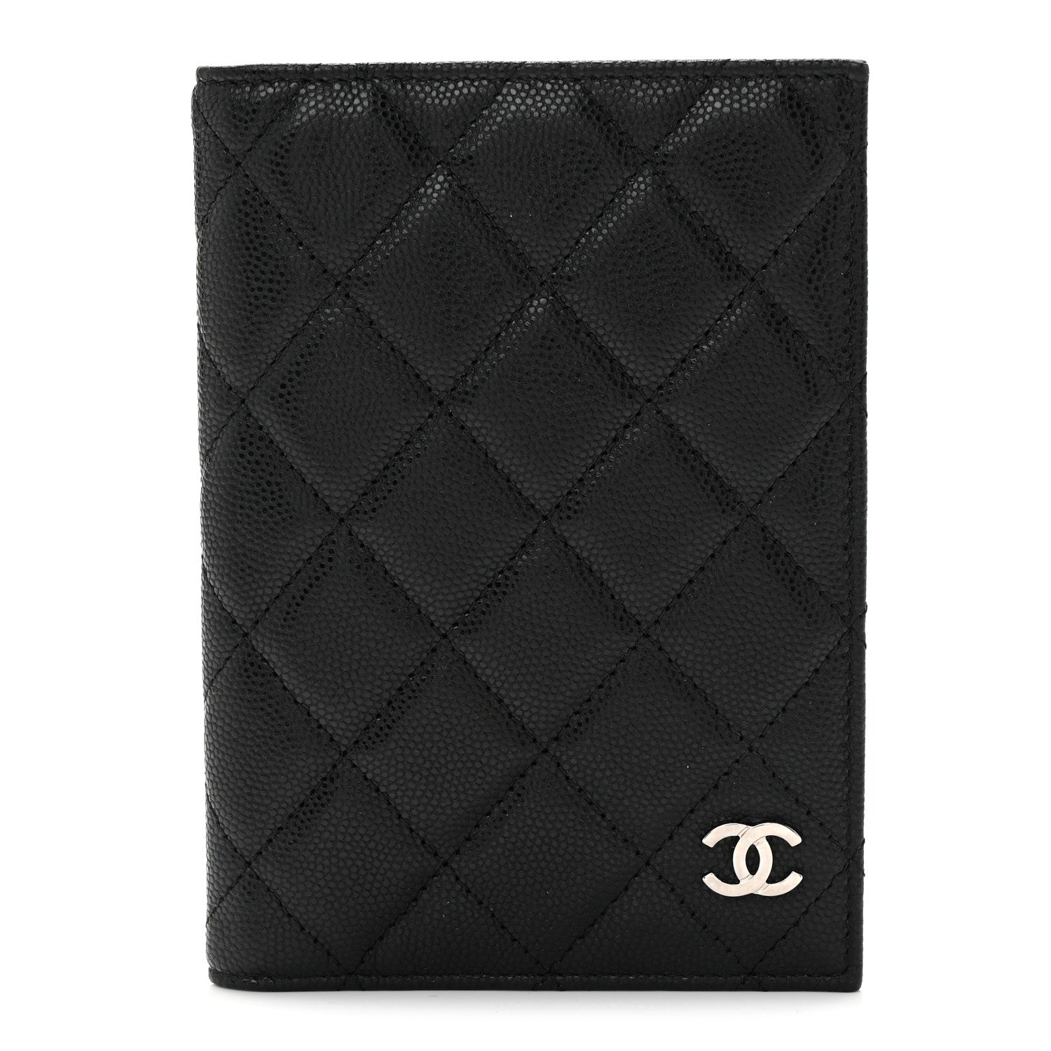 Caviar Quilted Passport Holder Black