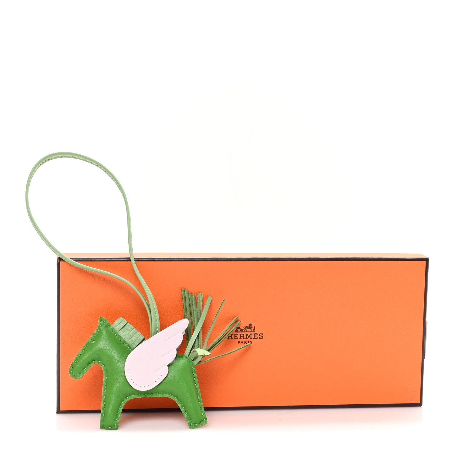 Milo Lambskin Grigri Rodeo Pegase Horse Bag Charm PM Vert Yucca Vert Criquet Mauve Pale