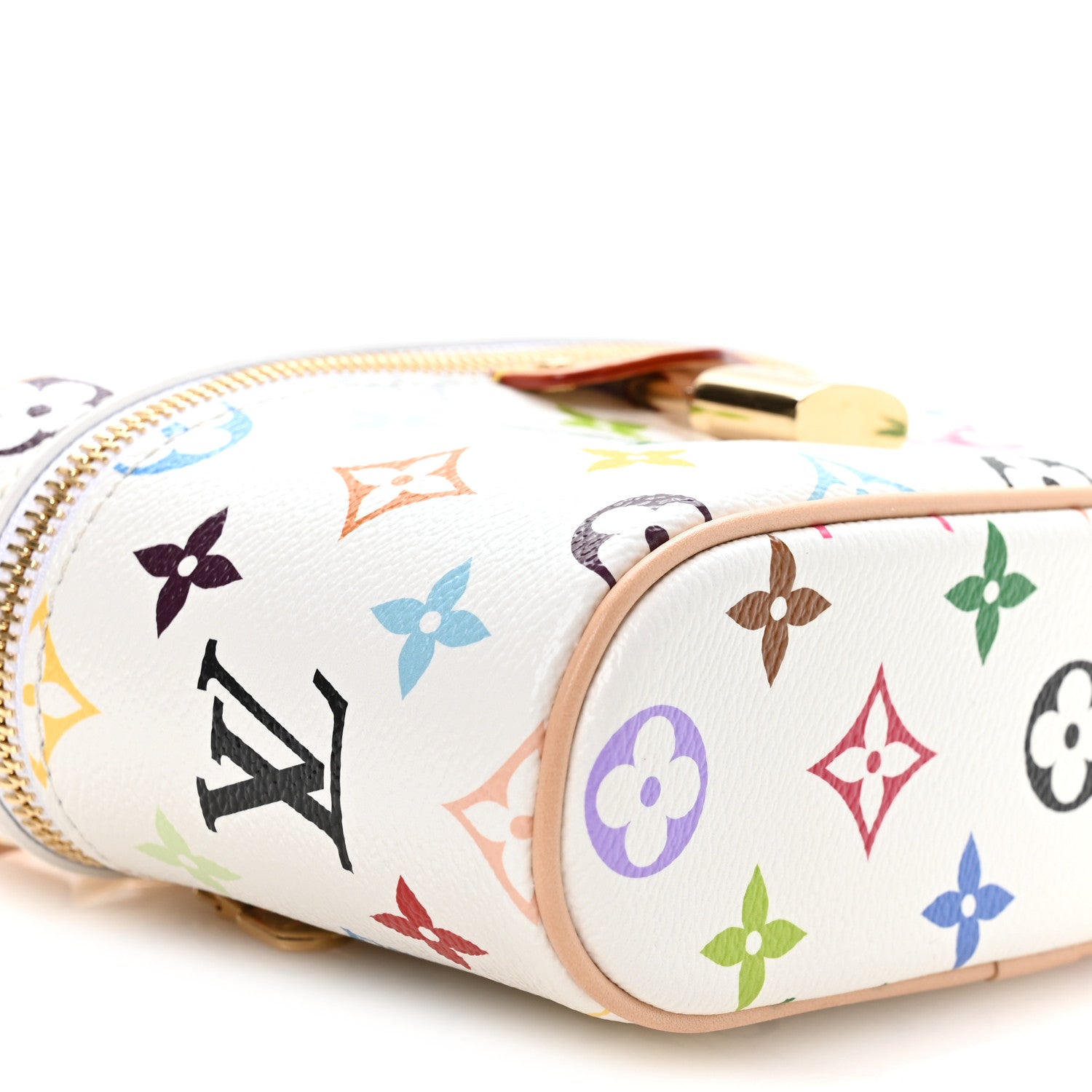 LV x TM Monogram Multicolor Vanity Chain Pouch White