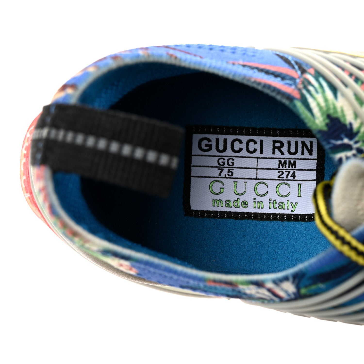 Technical Knit Fabric Waves Mens Gucci Run Sneakers 7.5 Multicolor