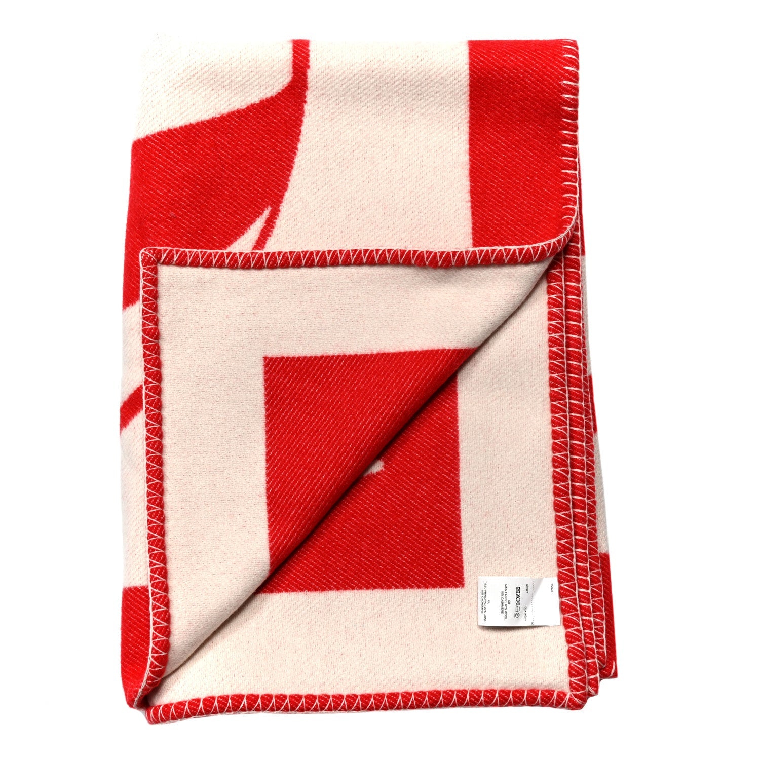 Wool Balloon Plaid Montgolf Blanket Red White
