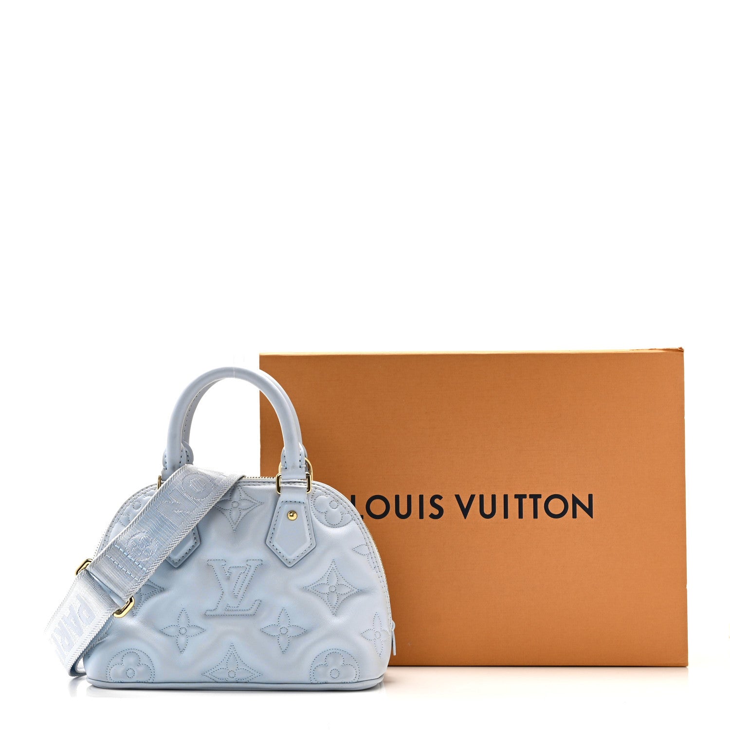 Calfskin Bubblegram Alma BB Ice Blue