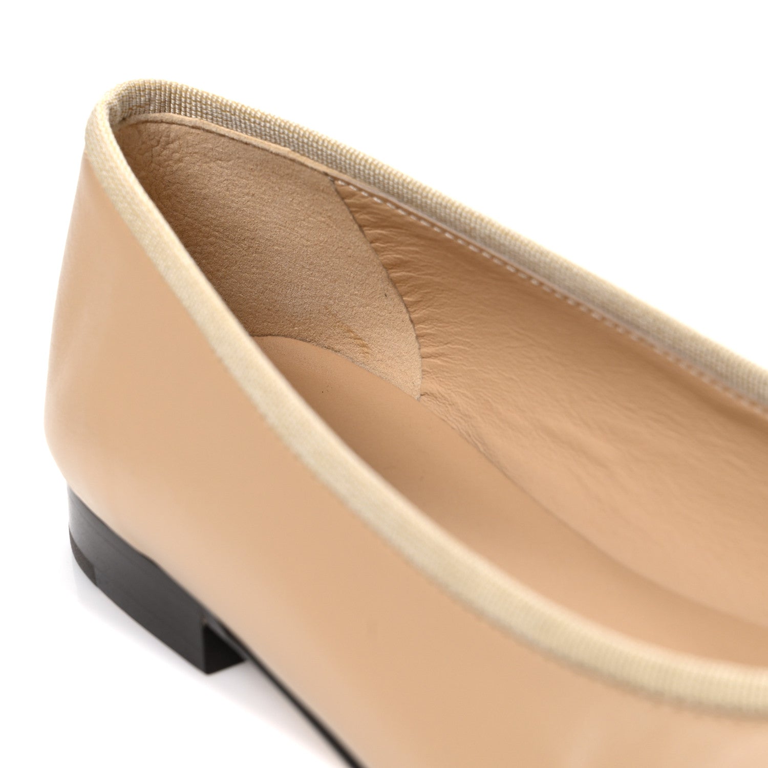 Lambskin Cap Toe CC Ballerina Flats 37 Beige Black