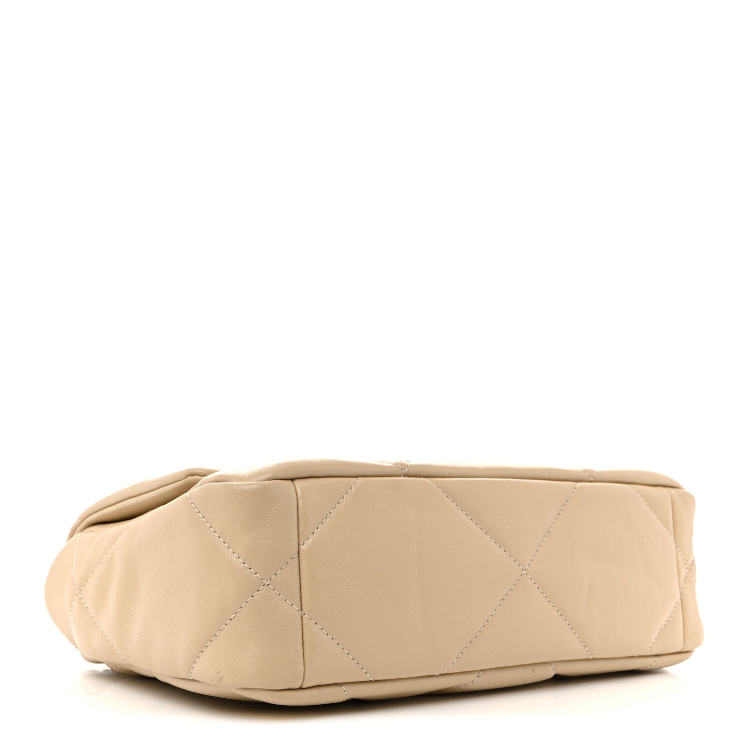 Lambskin Quilted Medium Chanel 19 Flap Beige