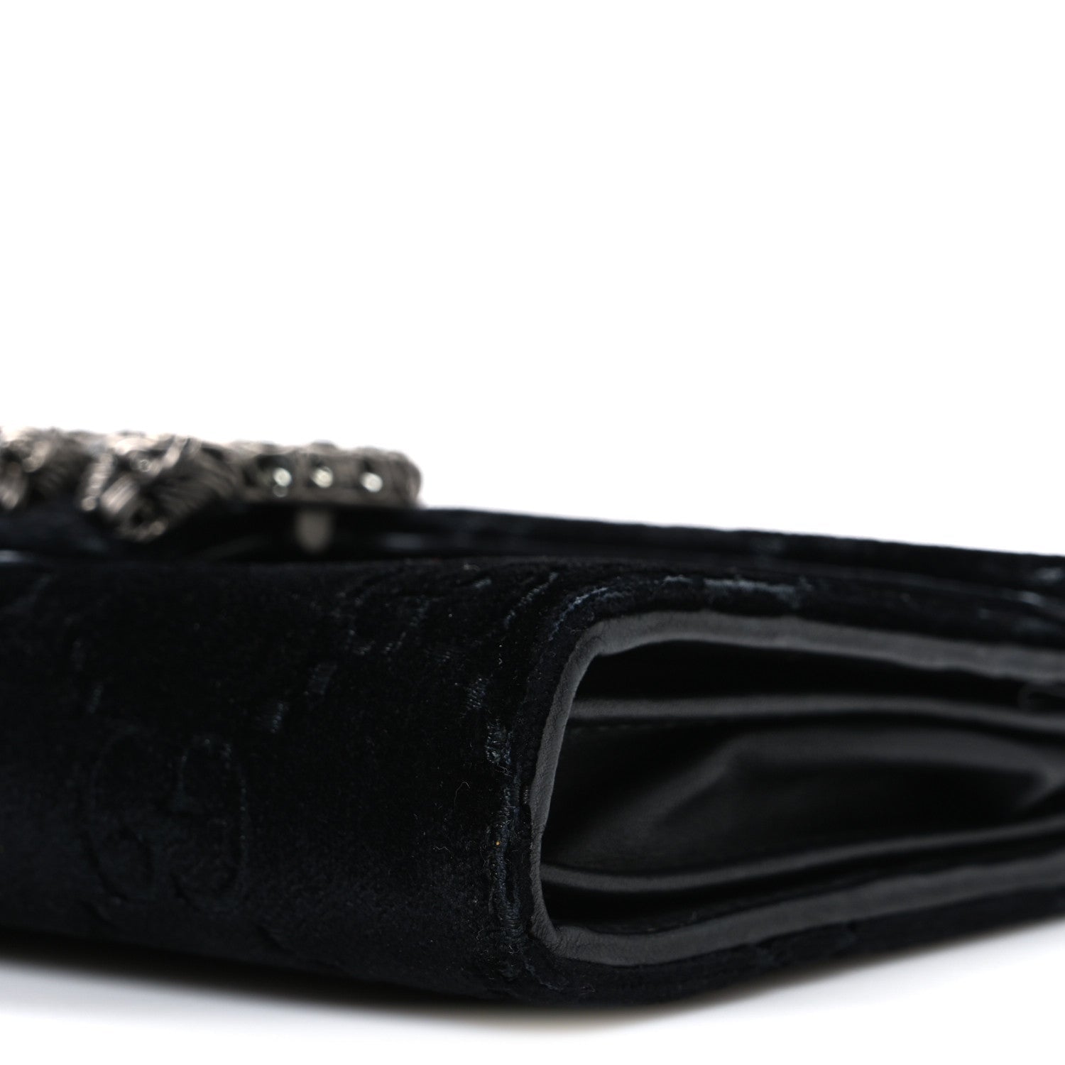 Velvet GG Monogram Mini Dionysus Chain Wallet Black