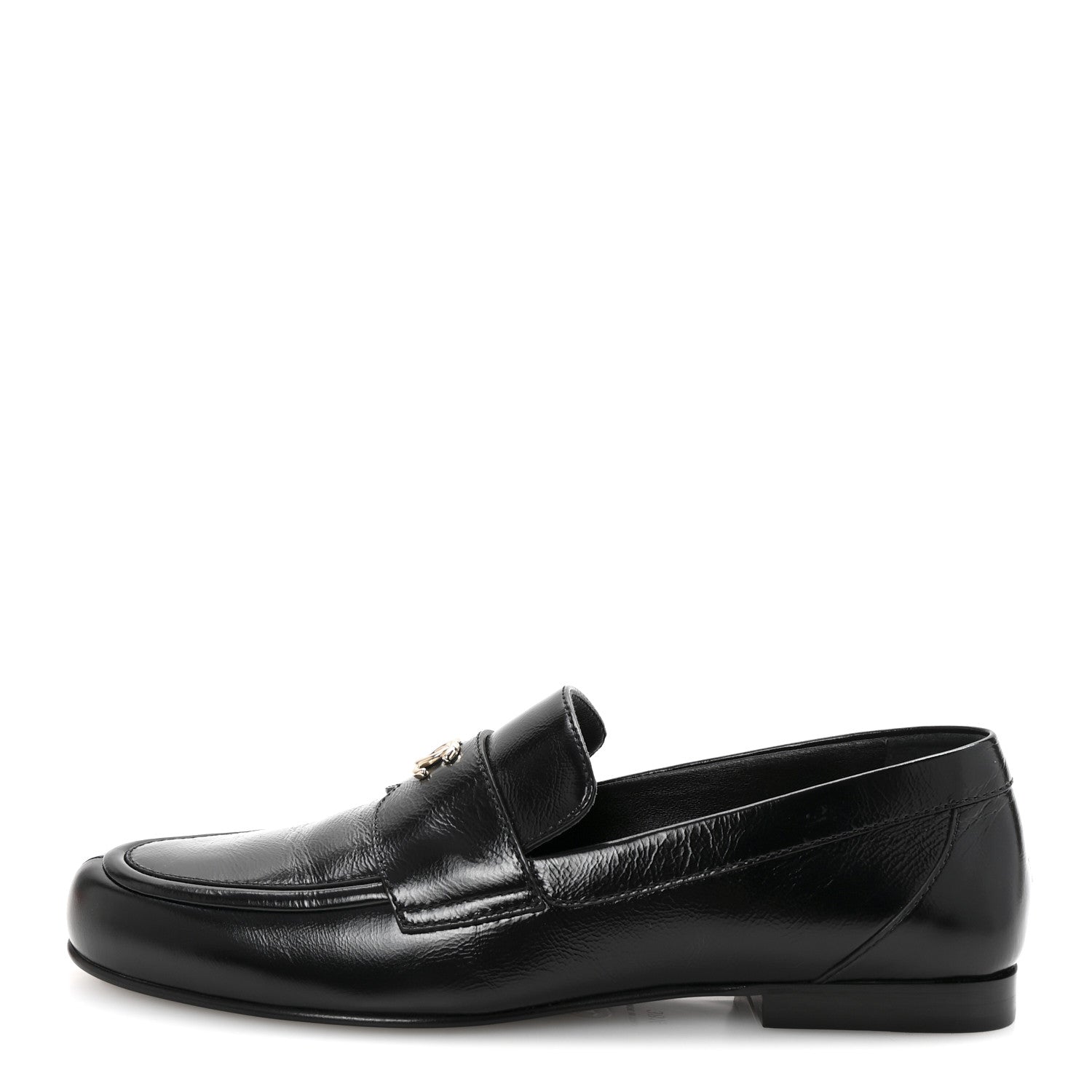 Calfskin CC Moccasin Loafers 38.5 Black