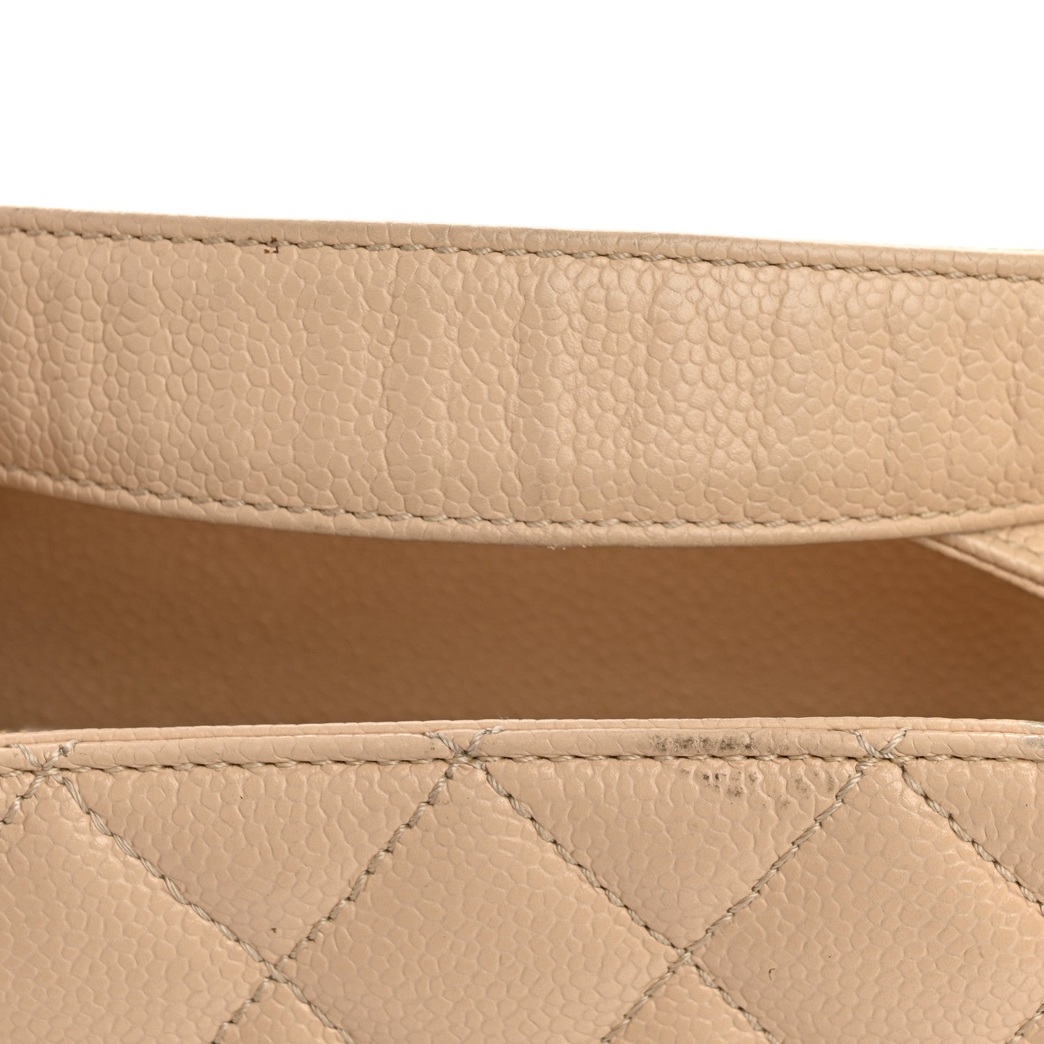 Caviar Quilted Grand Shopping Tote GST Beige