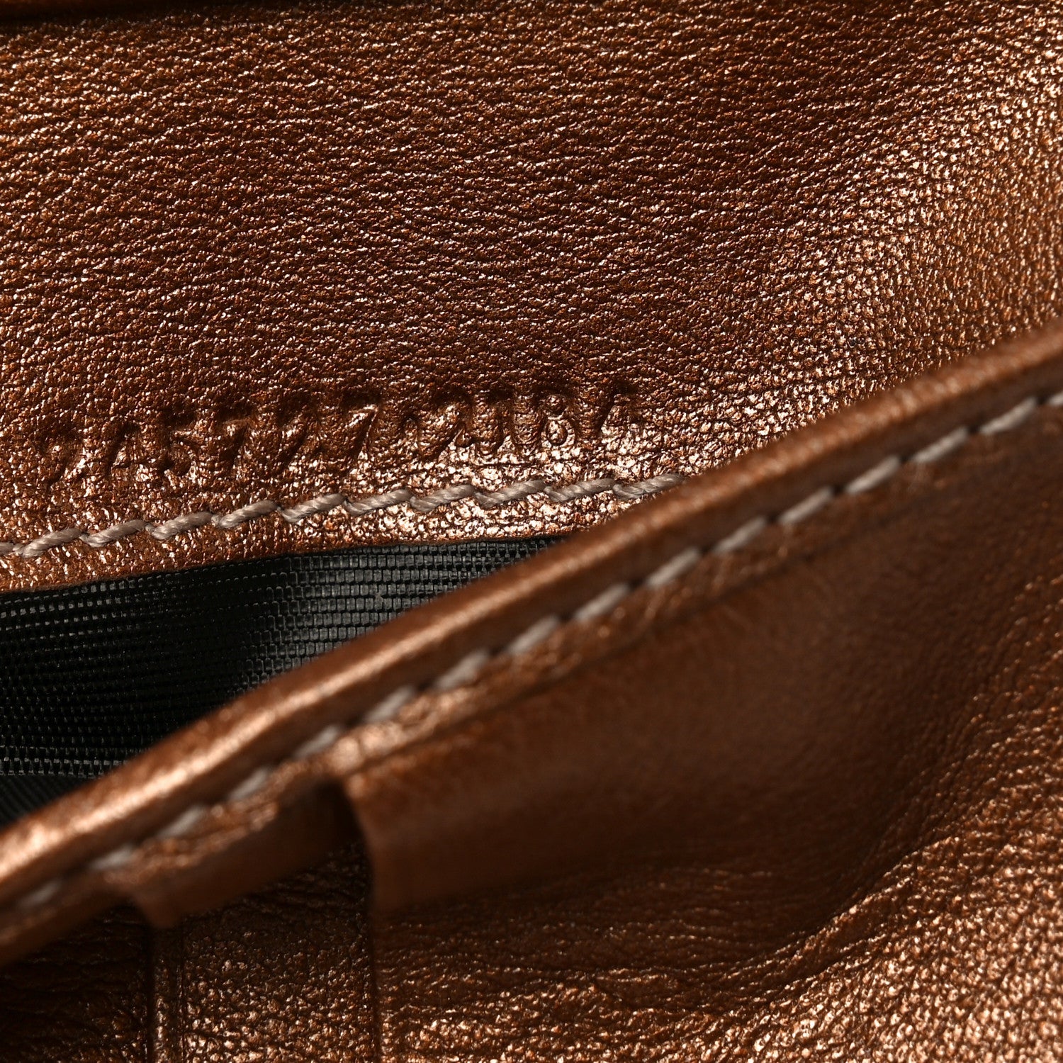 Metallic Calfskin Monogram Lovely Heart French Flap Wallet Bronze