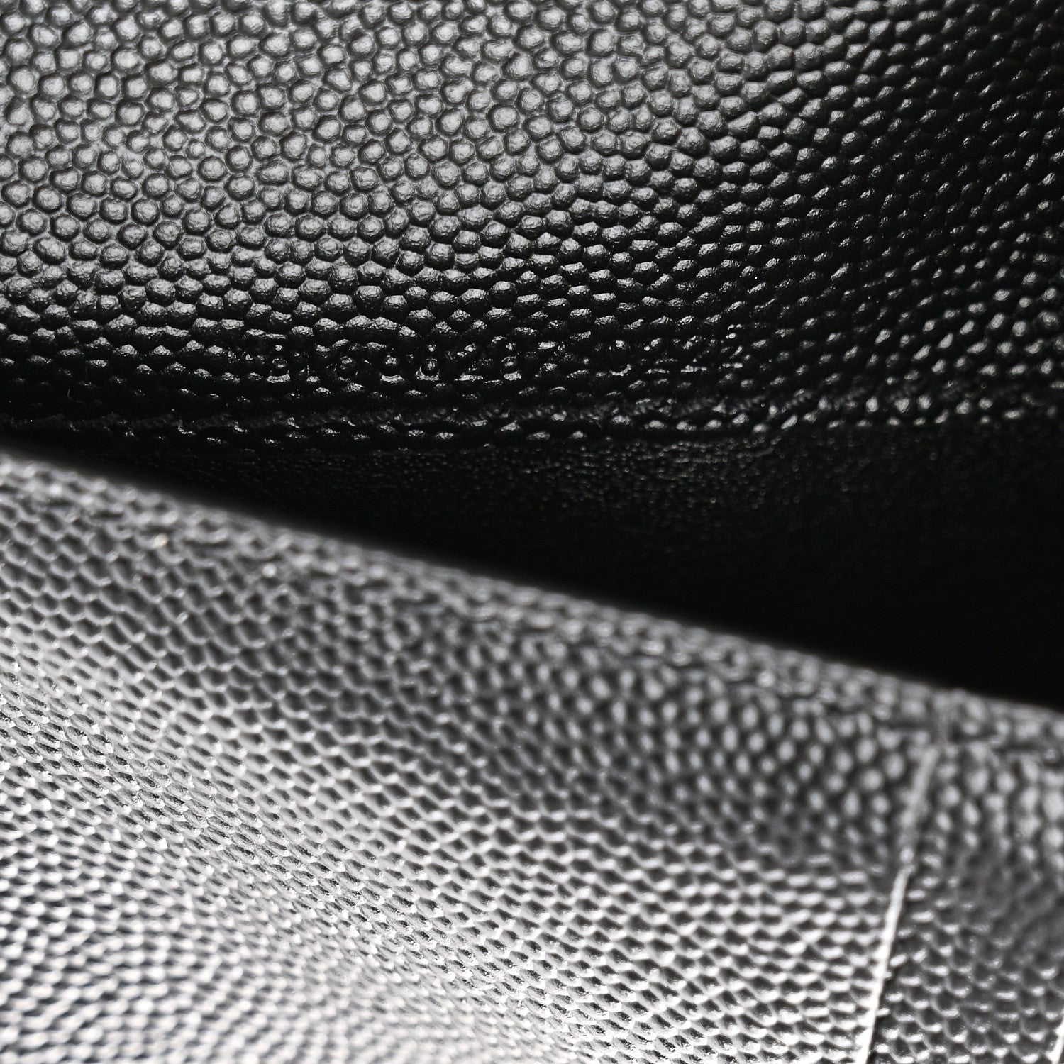 Grain De Poudre Matelasse Chevron Monogram Zipped Two-Part Wallet Black