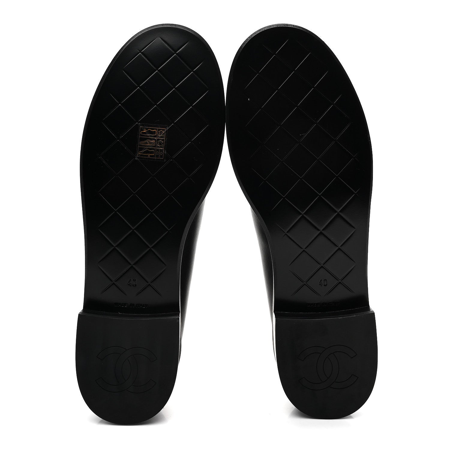 Calfskin CC Turnlock Moccasin Loafers 40 Black
