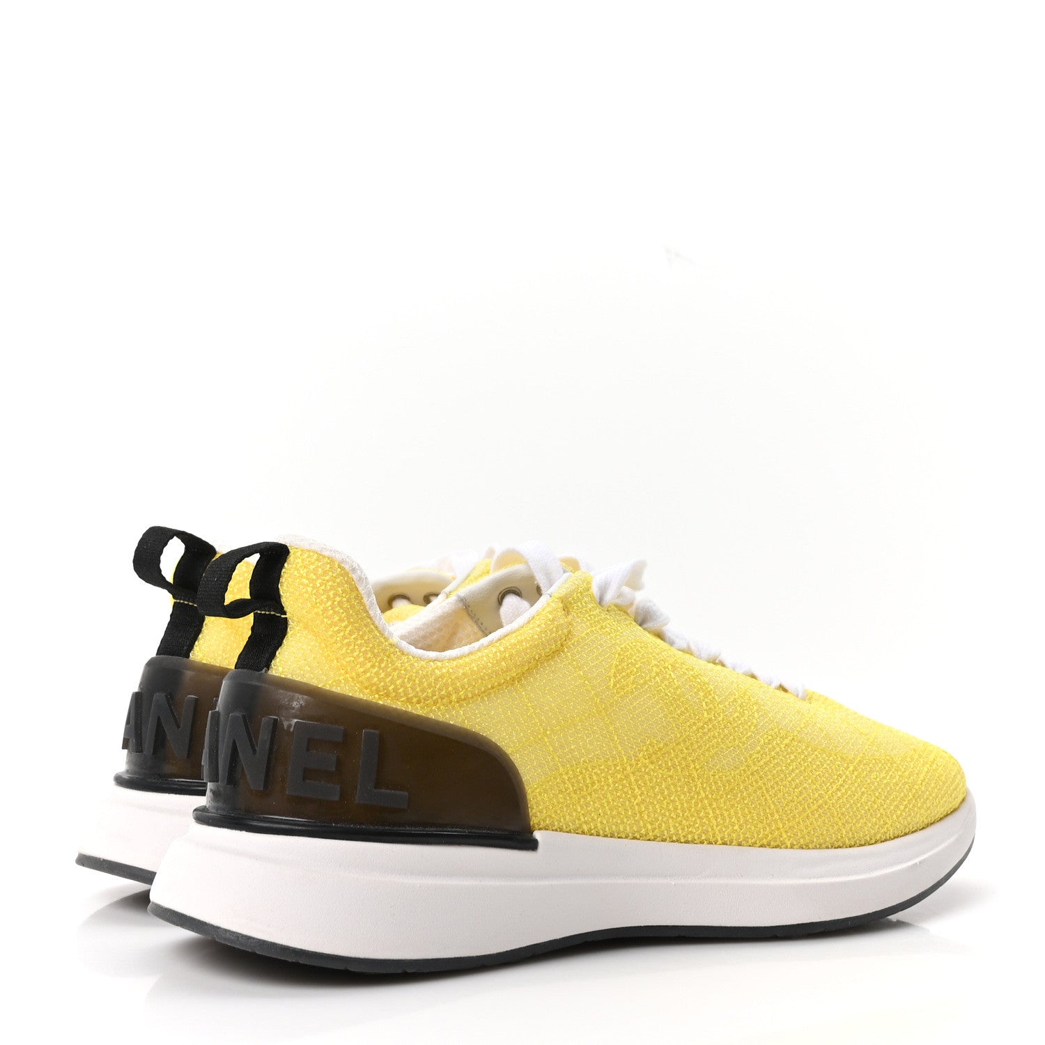 Mesh Embroidered CC Sneakers 38.5 Yellow