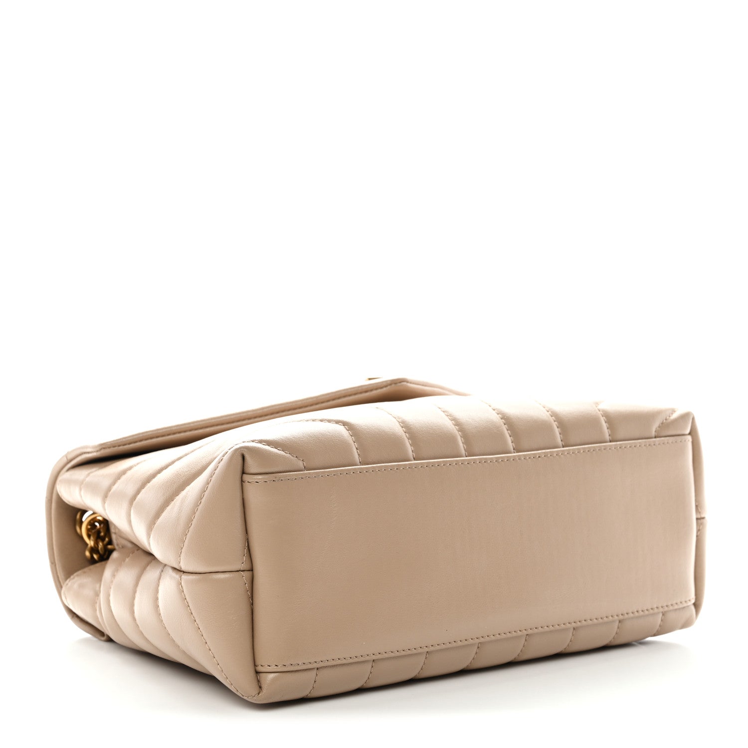 Calfskin Y Quilted Monogram Small Loulou Chain Satchel Dark Beige