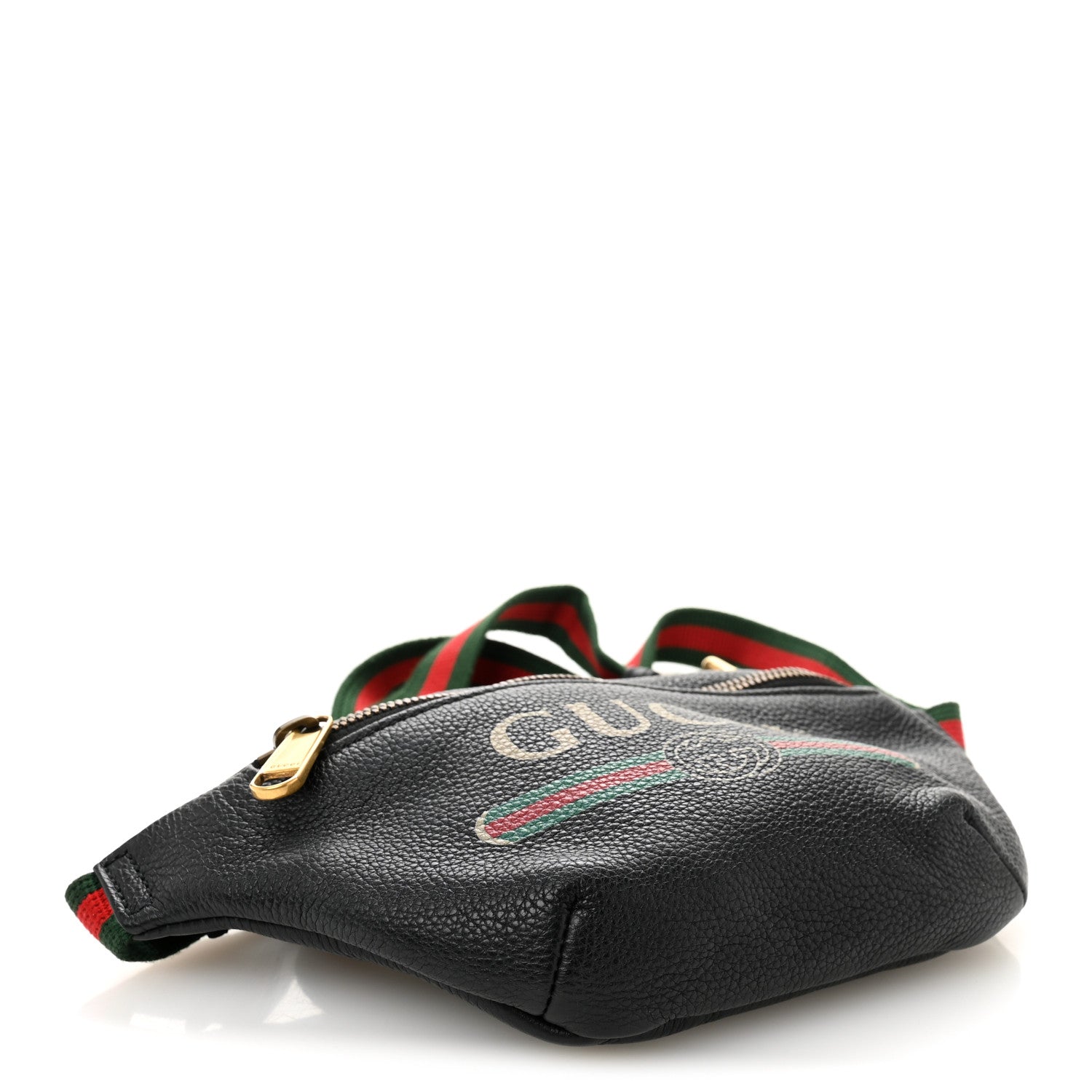 Grained Calfskin Small Logo Belt Bag Black