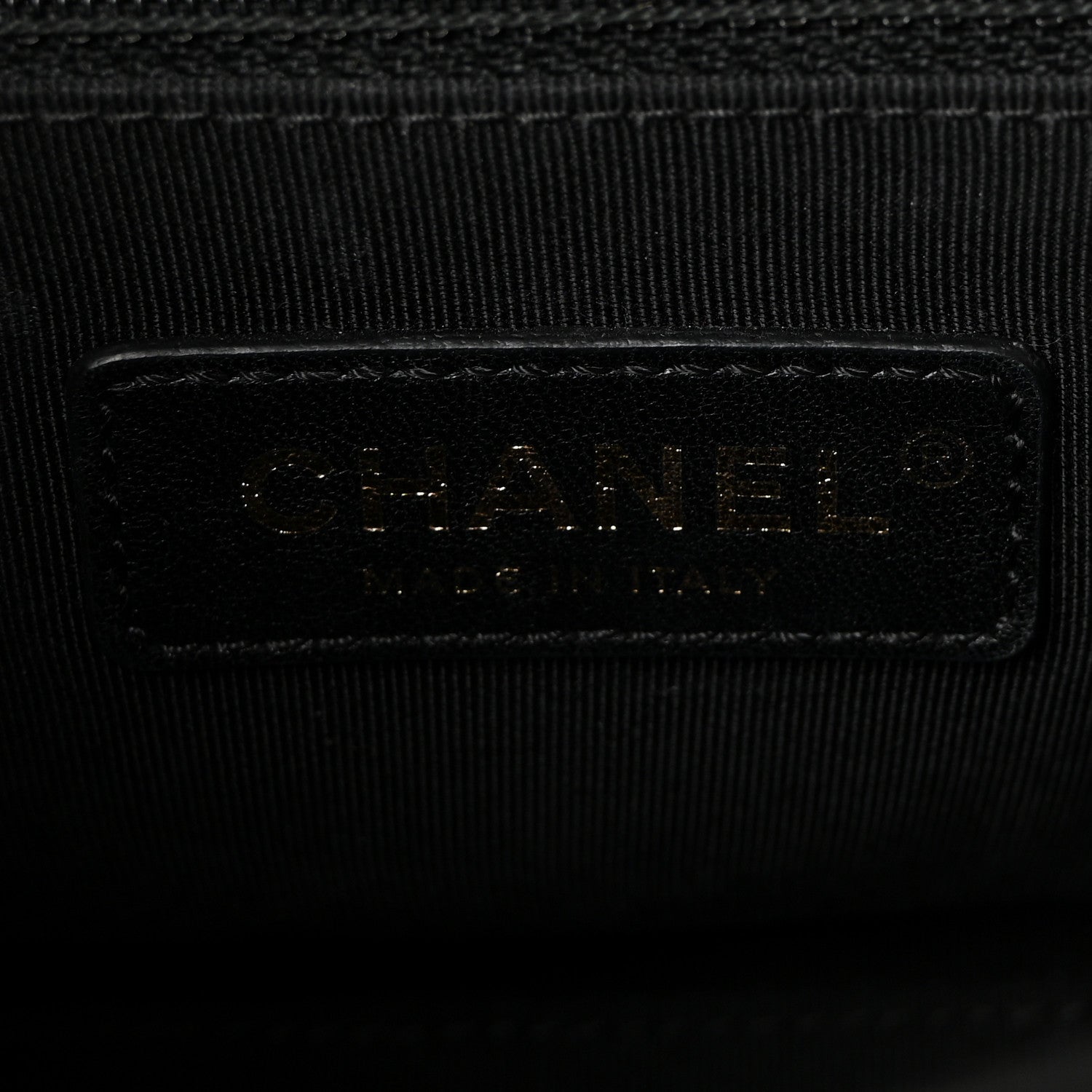 Sheepskin Chevron Stitched Chain Top Handle Flap Black