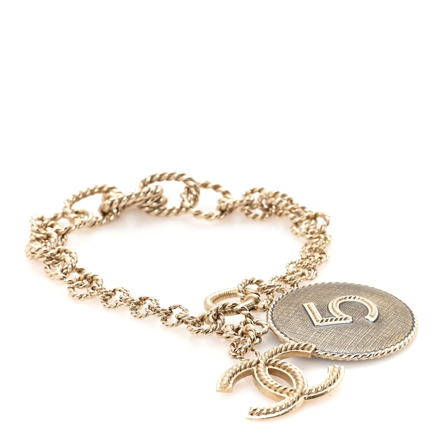 CC N°5 Medallion Bracelet Golden Green