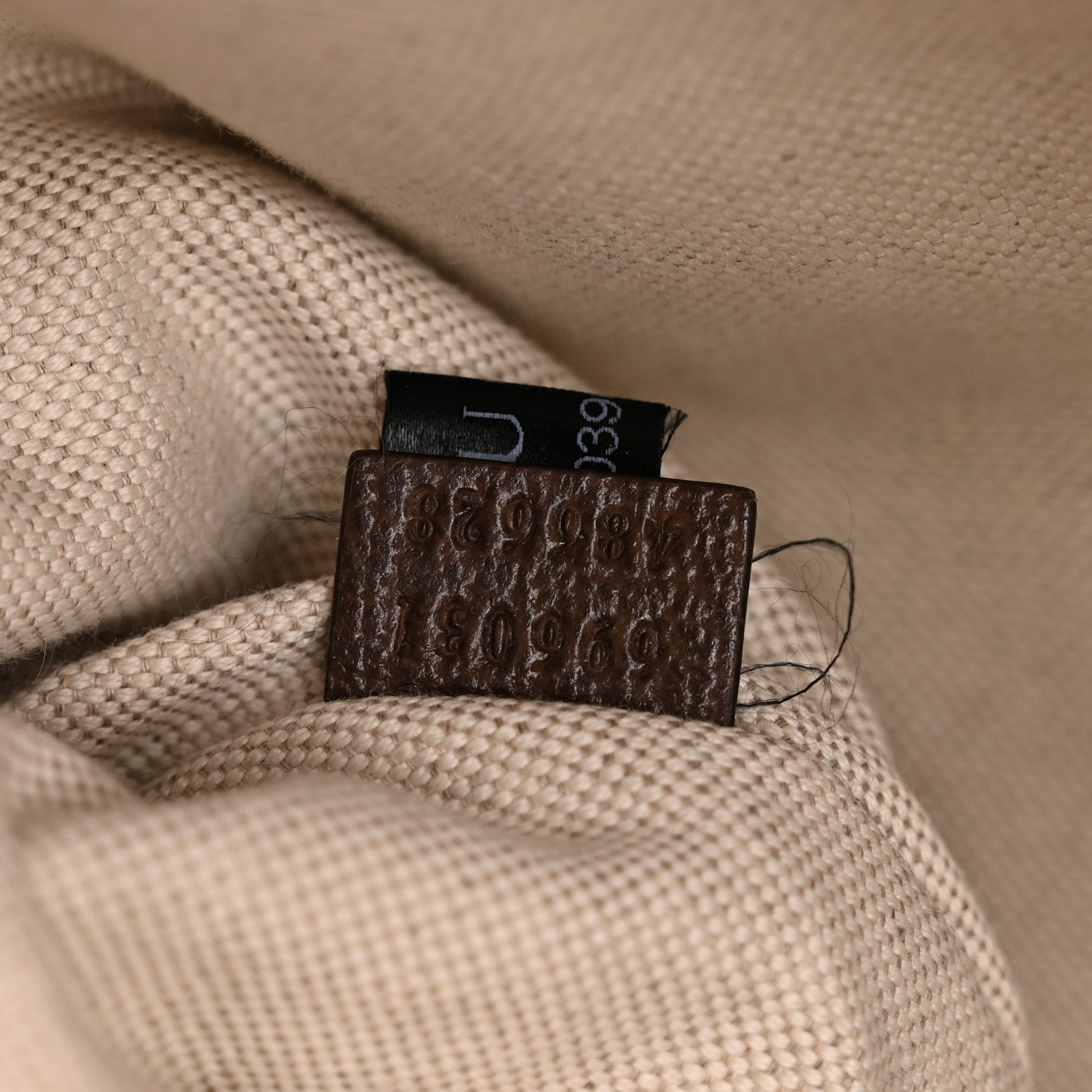 Monogram Jumbo GG Textured Dollar Calfskin Web Belt Bag Camel Ebony New Acero