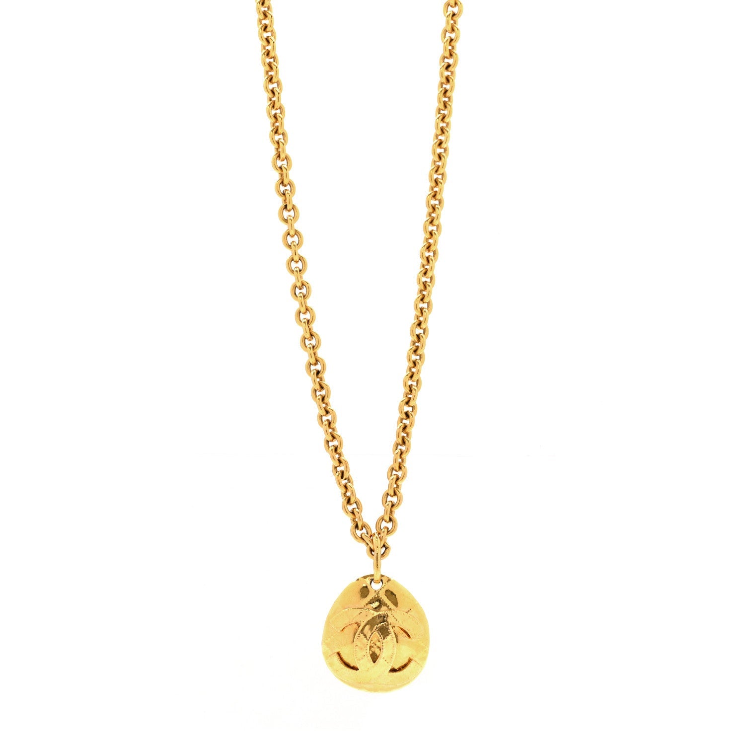 Metal CC Chain Pendant Necklace Gold