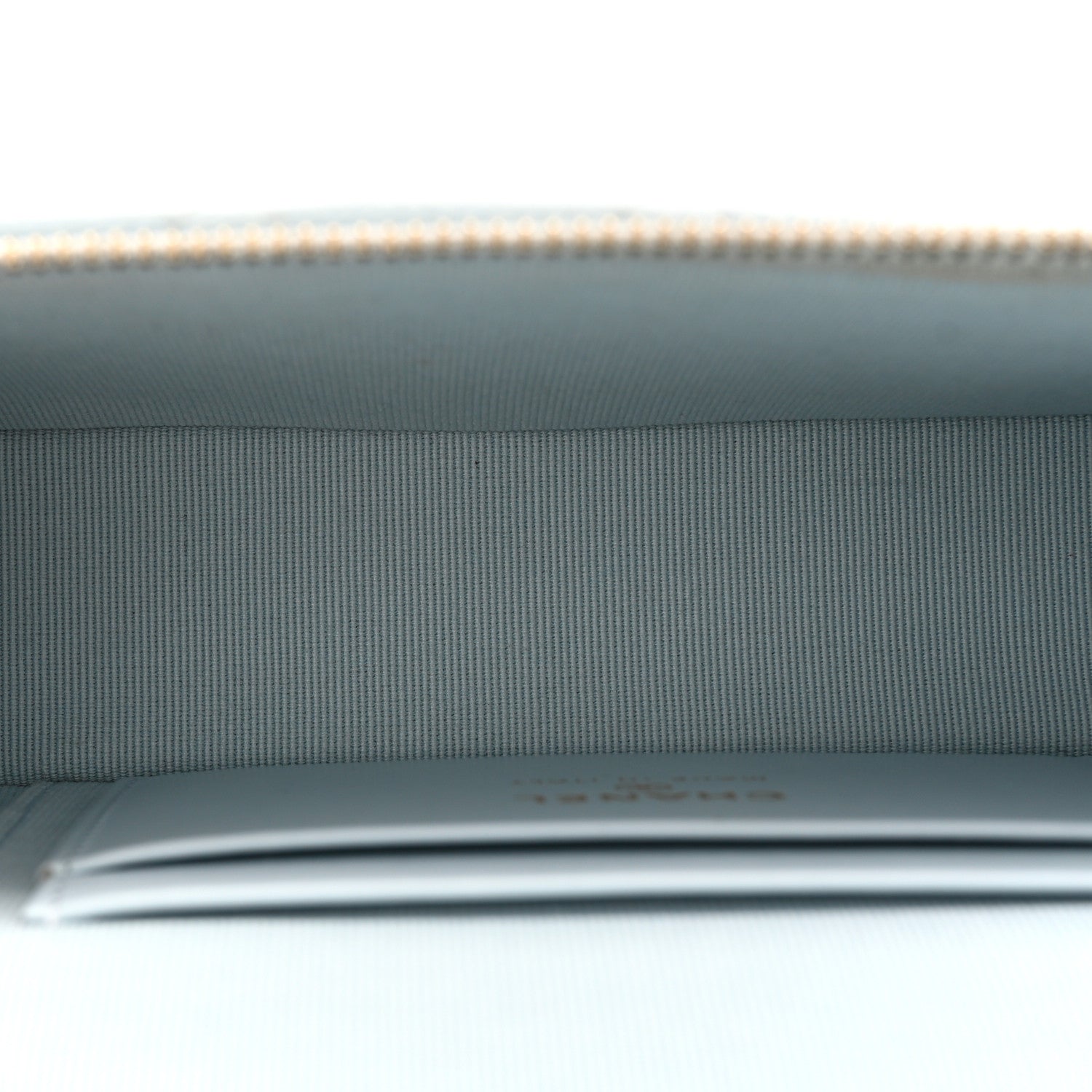 Caviar Quilted Top Handle Slim Vanity With Chain Light Blue