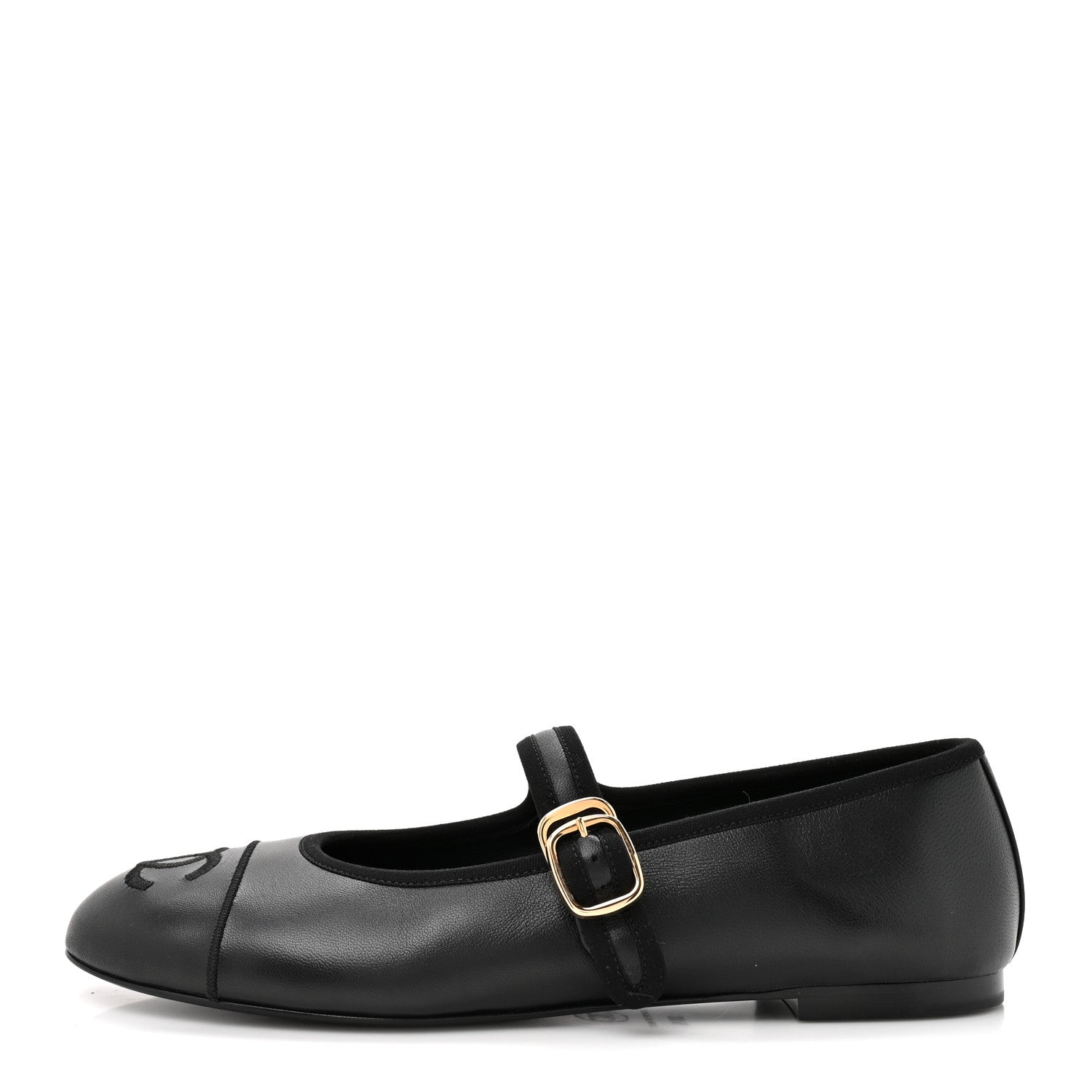 Lambskin Mary Jane Flats 38.5 Black