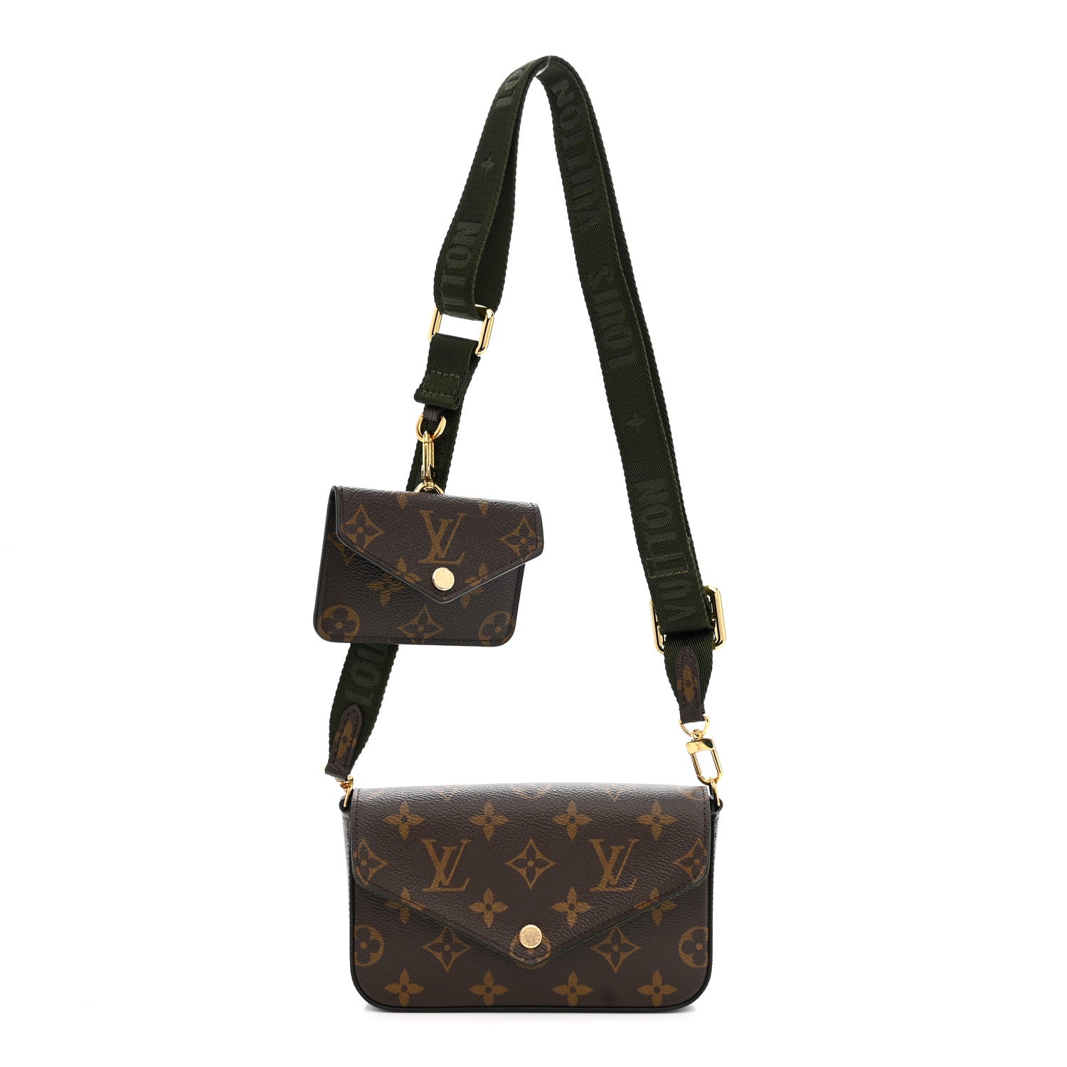 Monogram Felicie Strap & Go Kaki