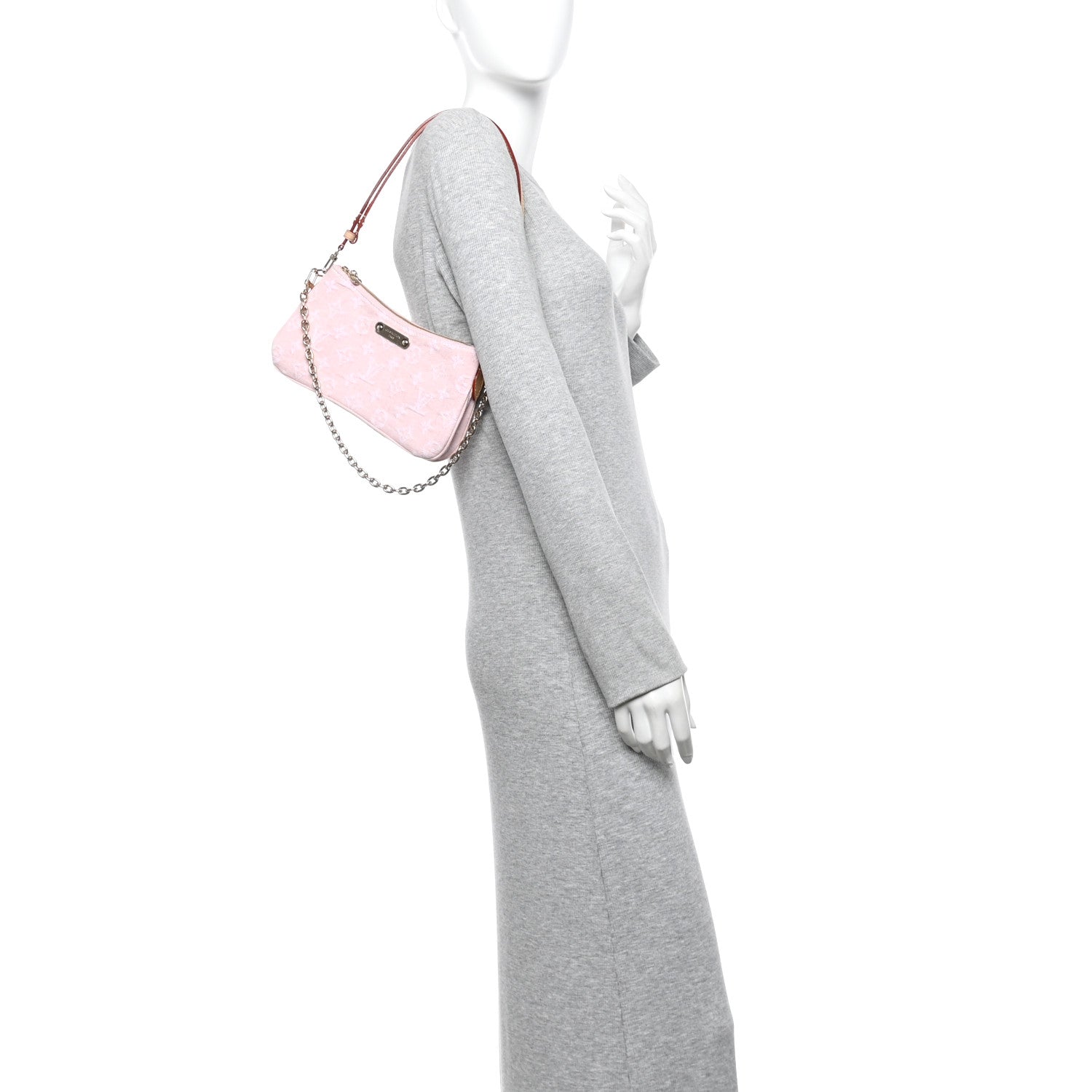 Monogram Denim Liv Pochette Washed Pink