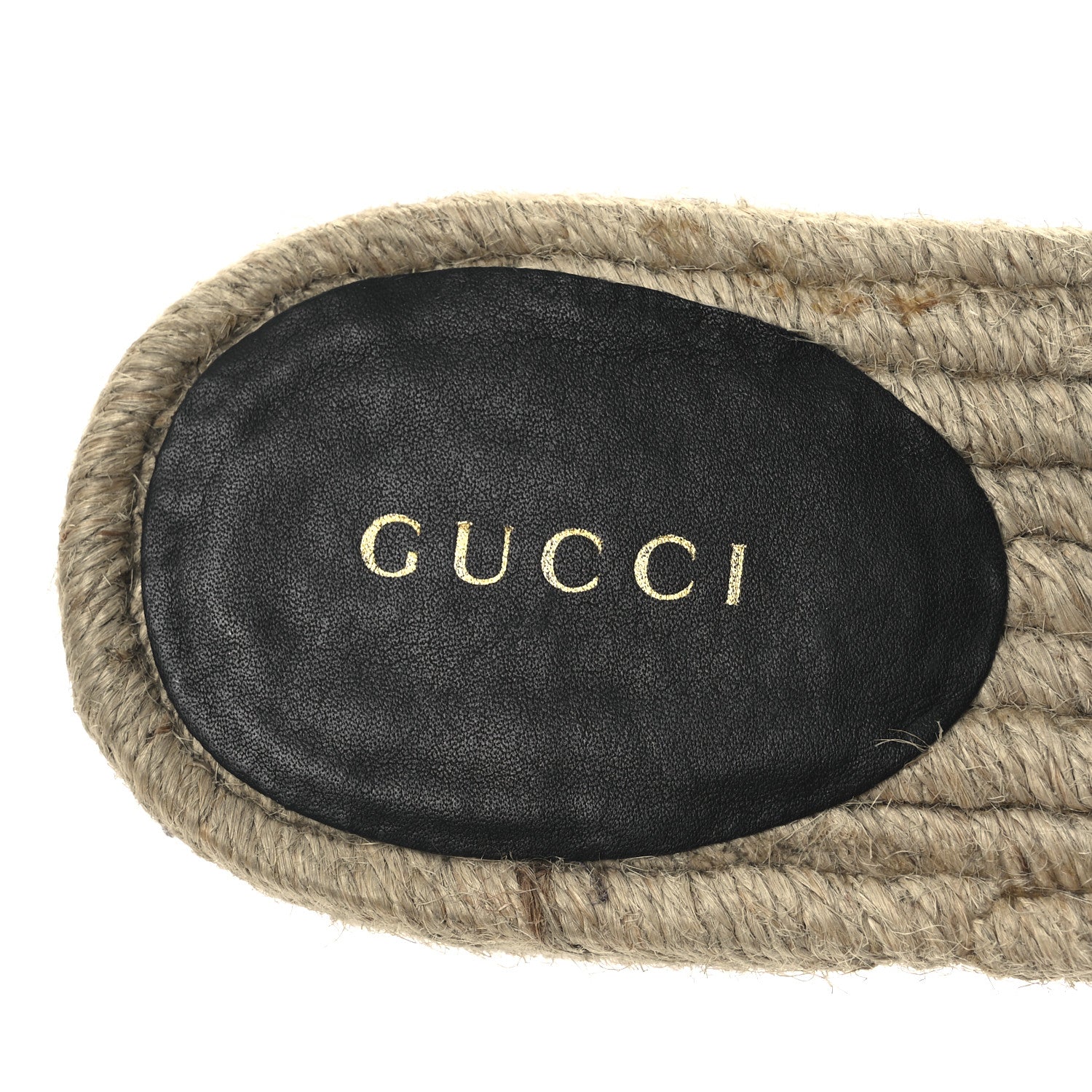 Monogram Matelasse GG Marmont Espadrille 20mm Slide Sandals 37.5 Beige Ebony Black