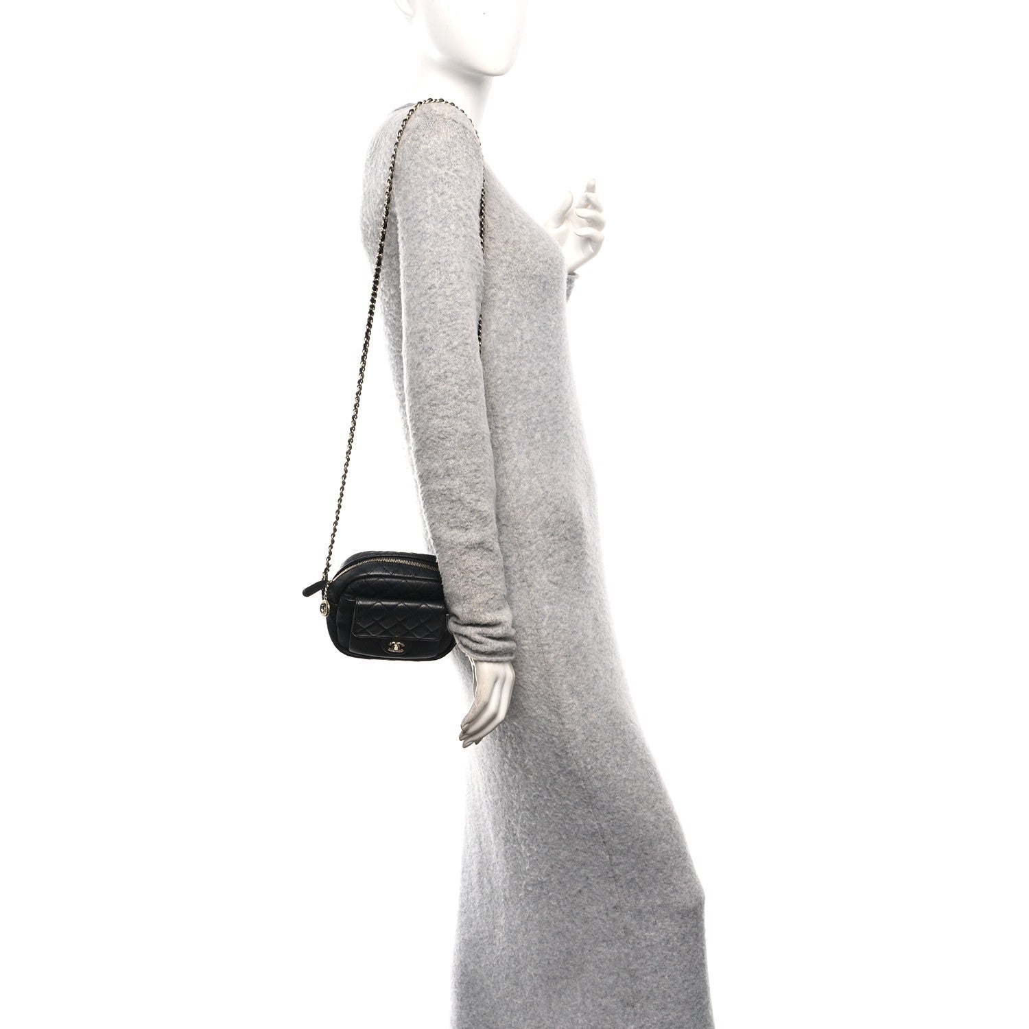 Caviar Quilted CC Day Camera Case Black