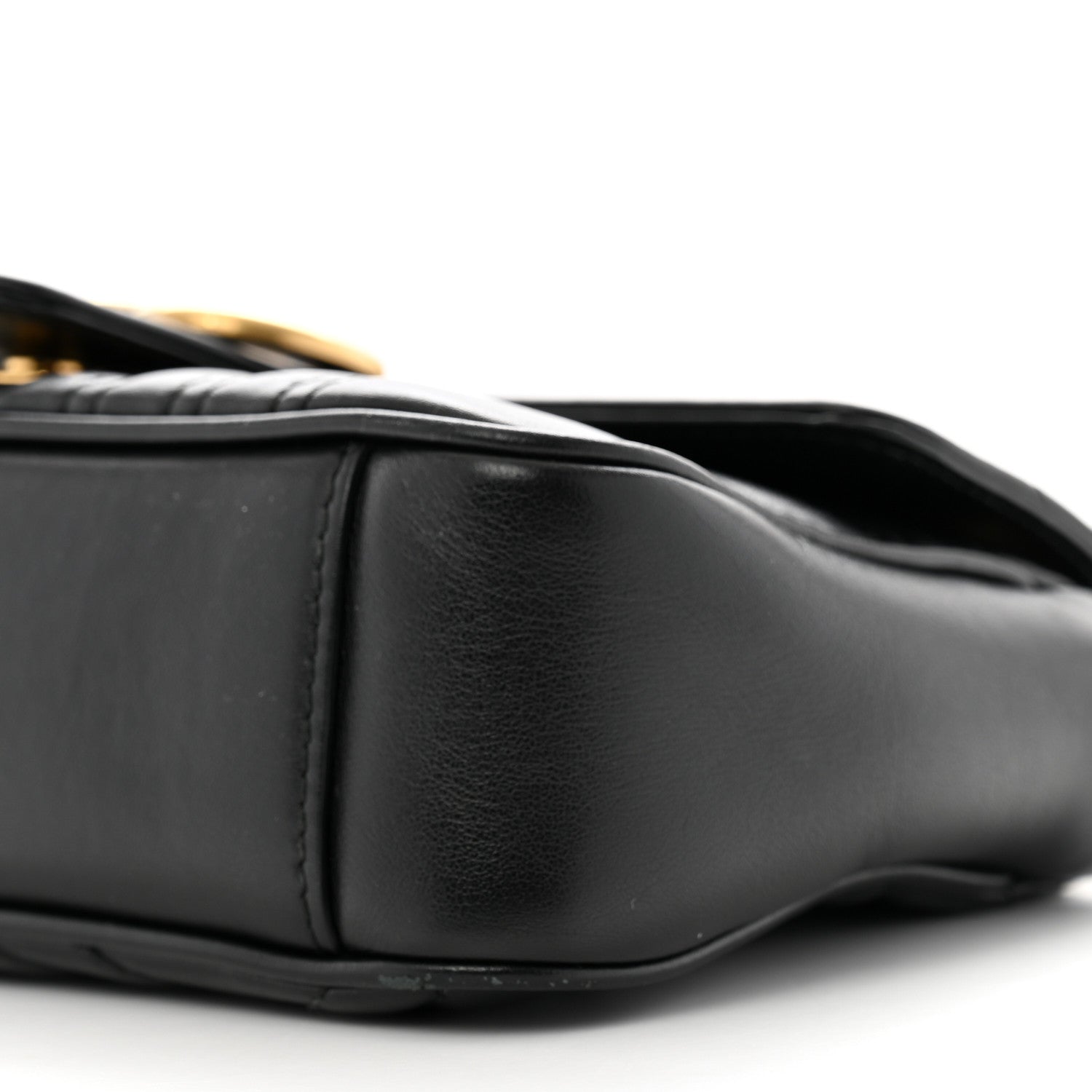 Calfskin Matelasse Mini GG Marmont Shoulder Bag Black