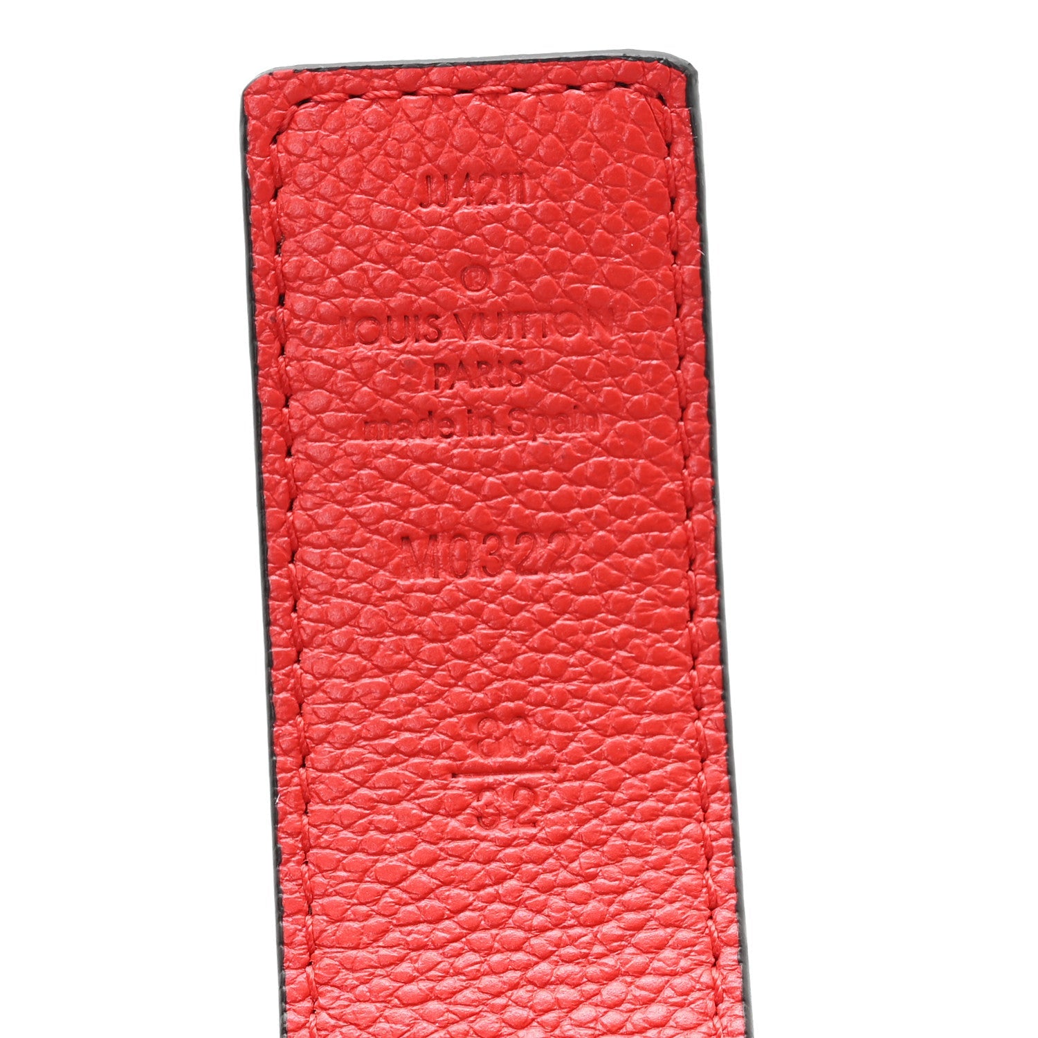 Monogram 30mm LV Initiales Reversible Belt 80 32 Coquelicot