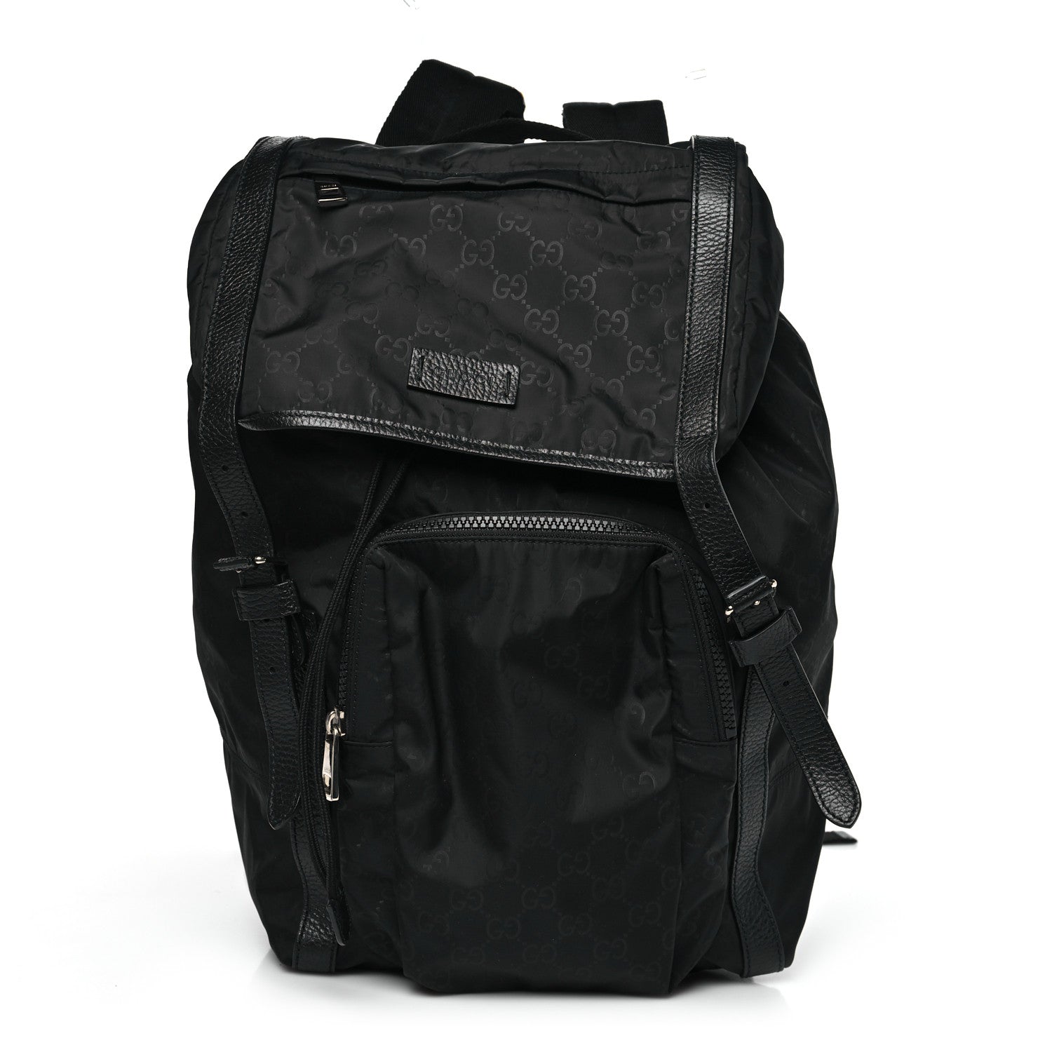 Nylon Monogram Medium Light Double Buckle Backpack Black