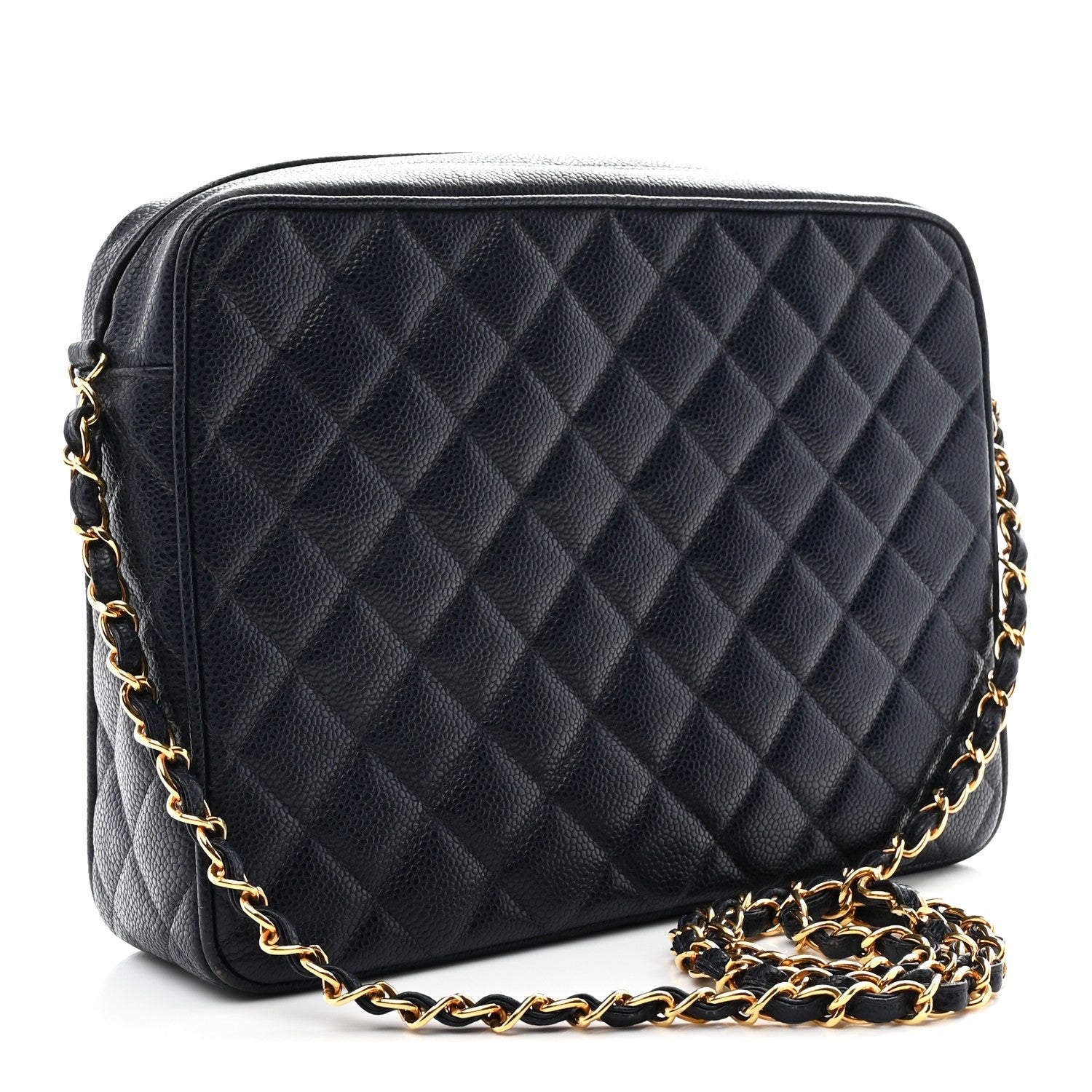 Caviar Quilted CC Shoulder Bag Navy