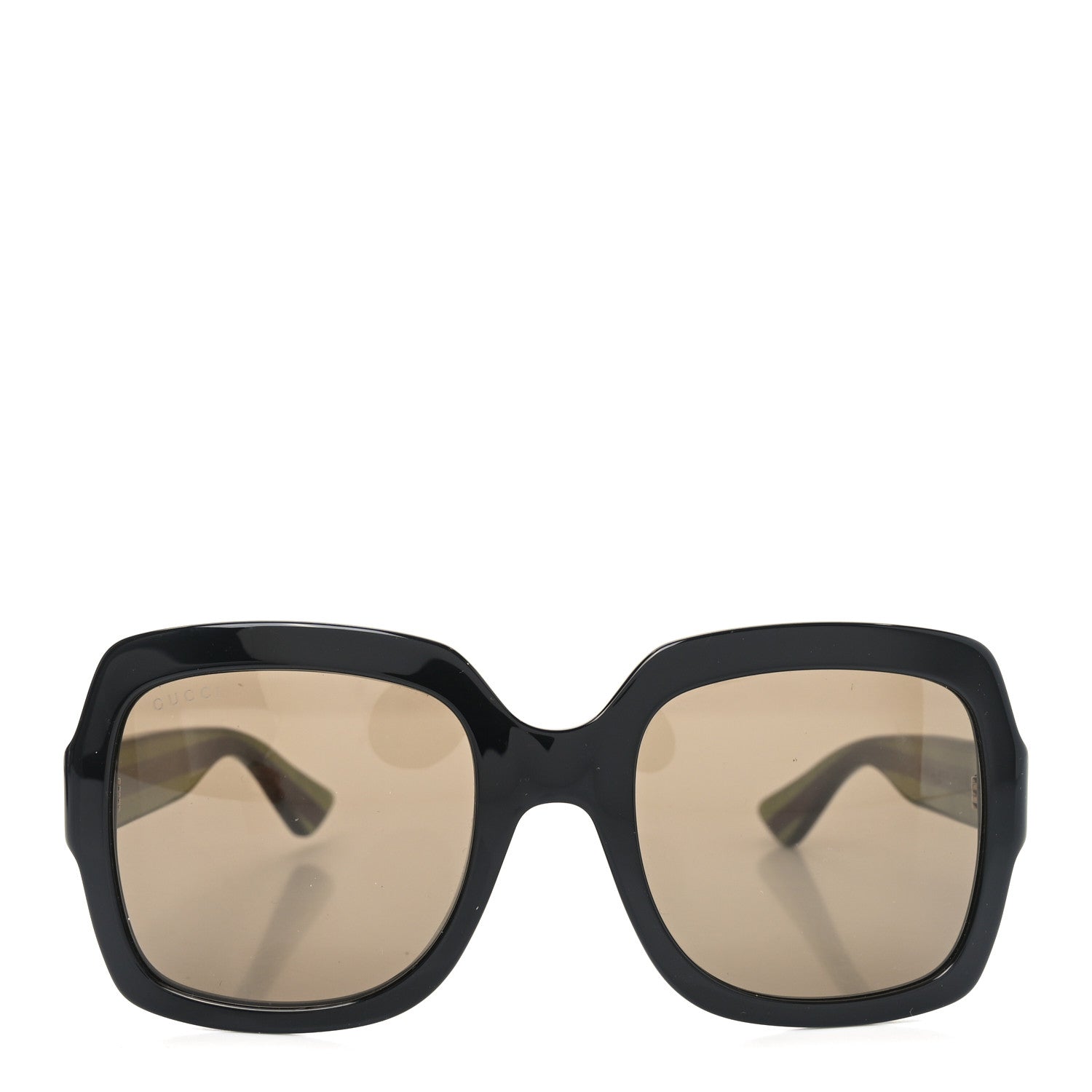 Acetate Square Frame Web Glitter Sunglasses GG0036S Black Green