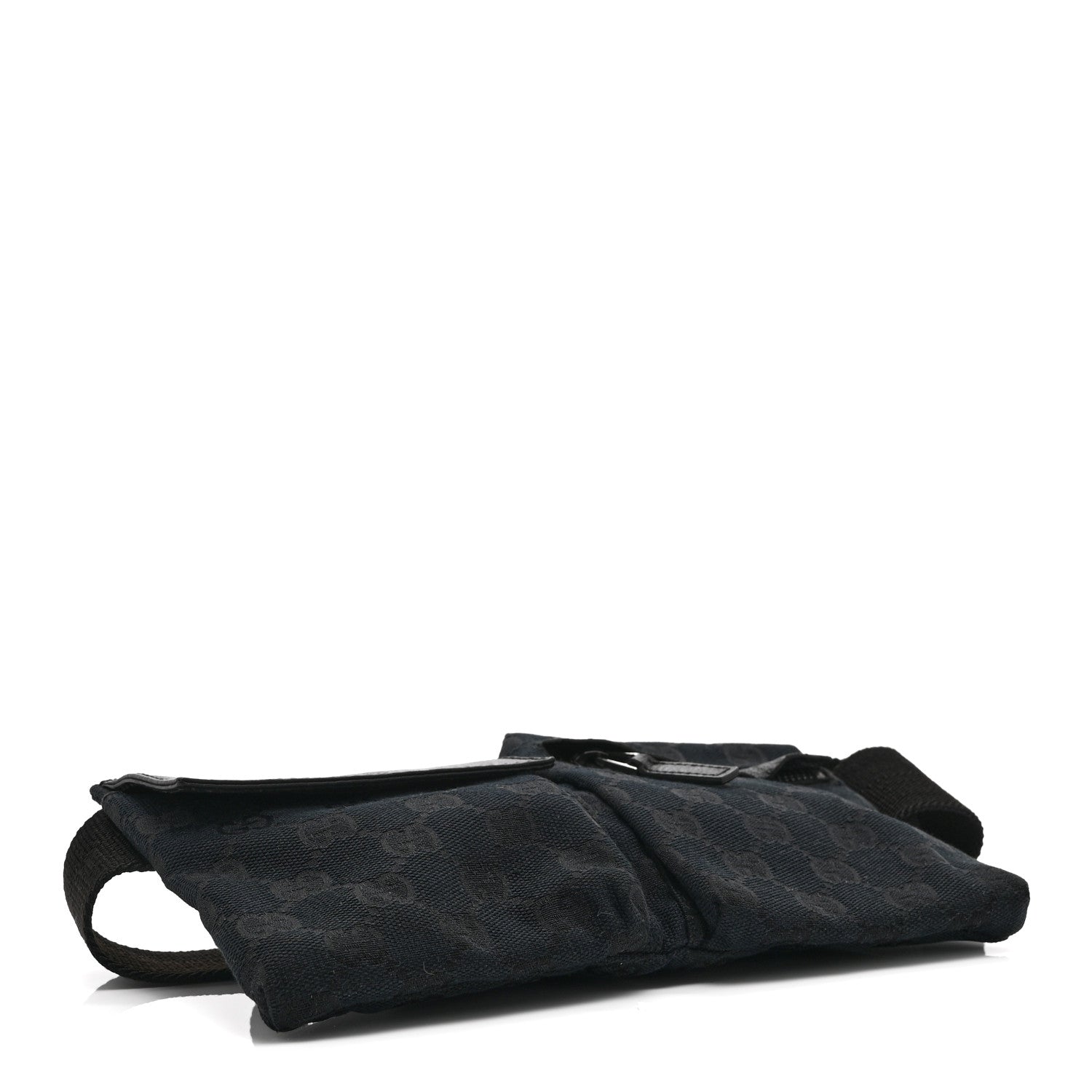GG Monogram Double Pocket Belt Bag Black